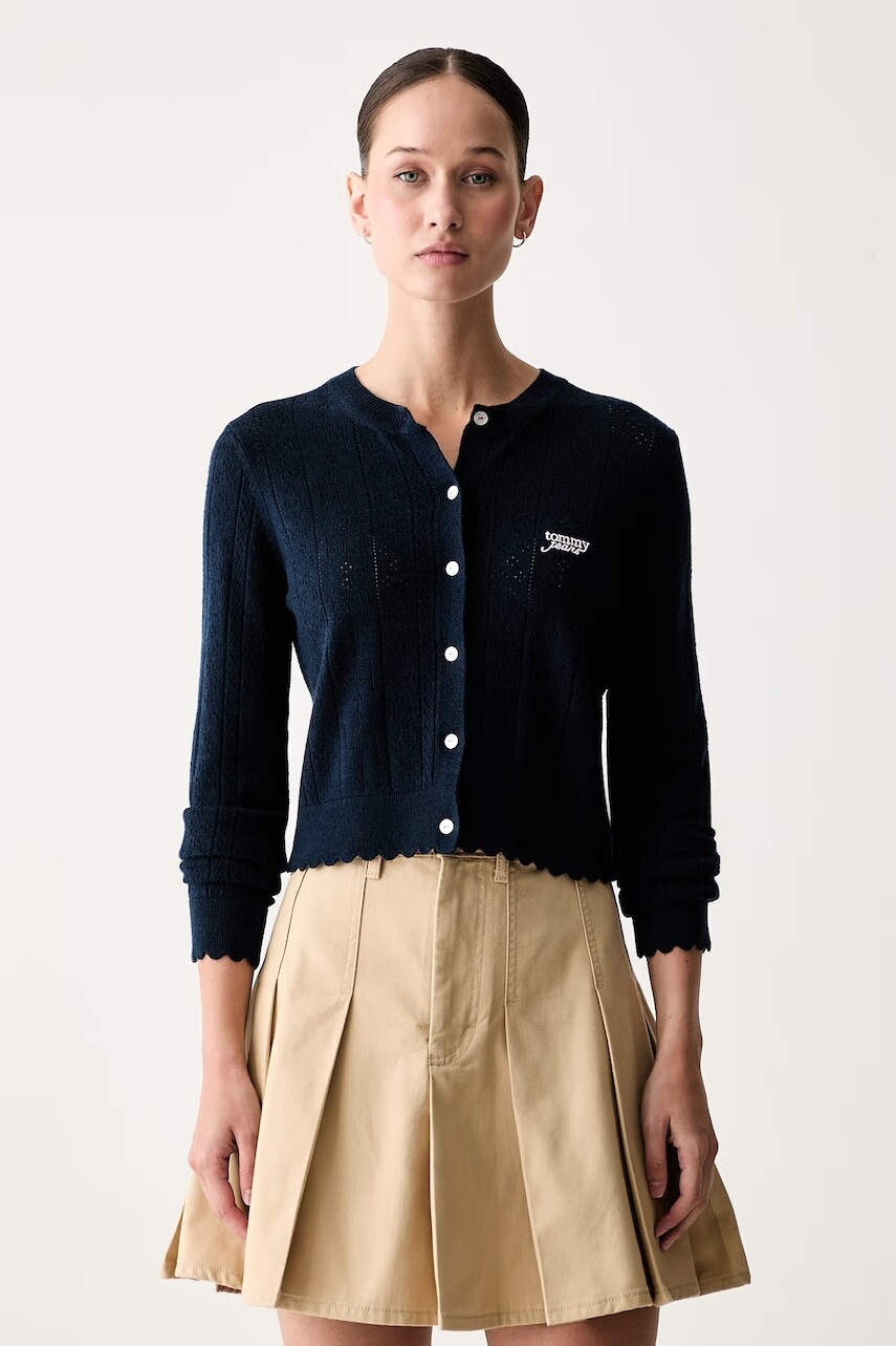 Tommy Jeans kardigán dámsky s viskózou