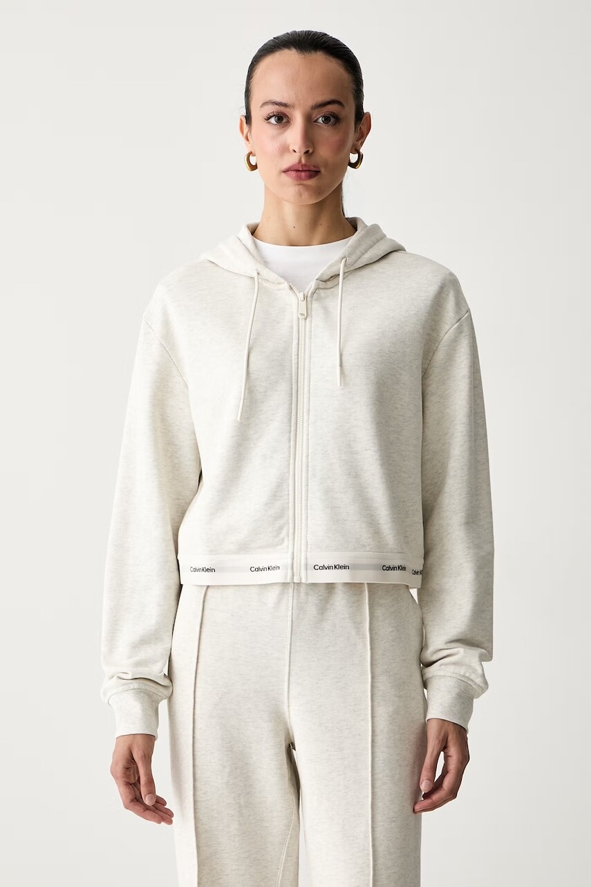 Calvin Klein Jeans mikina na zips dámska bavlnená