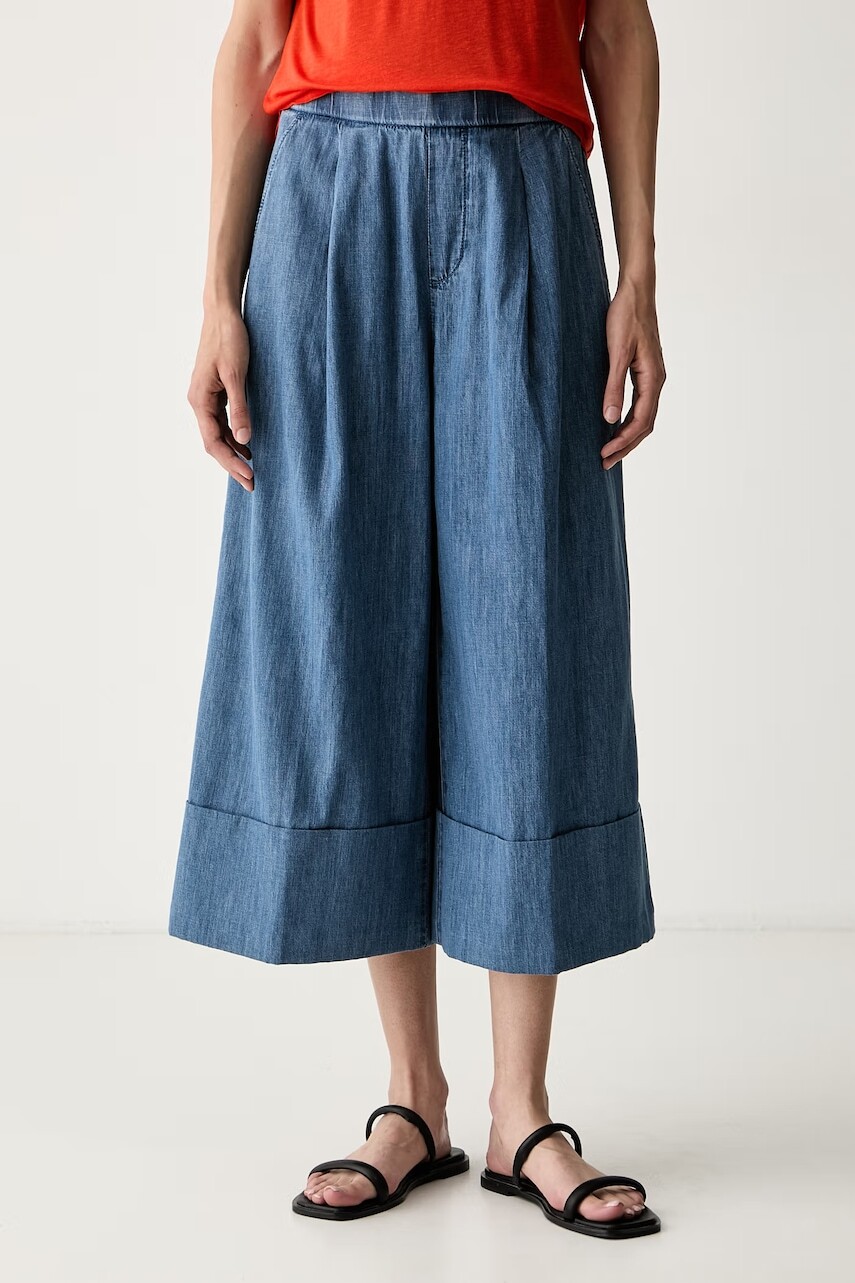 United Colors of Benetton nohavice culottes dámske s bavlnou