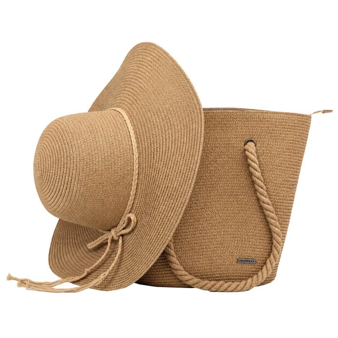 Bushman Summer set klobúka a kabelky, béžový UNI