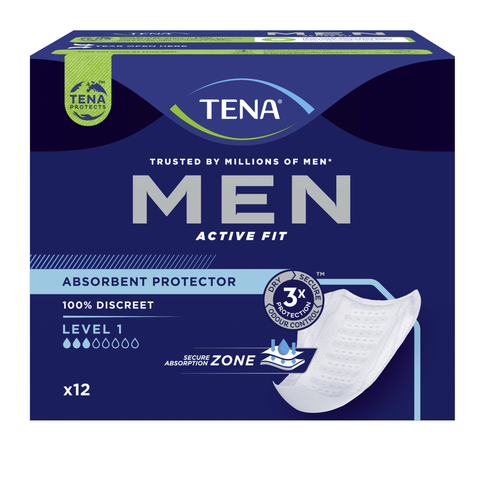 TENA Men Absorbent protector Level 1 Inkontinenčné vložky pre mužov 12 ks