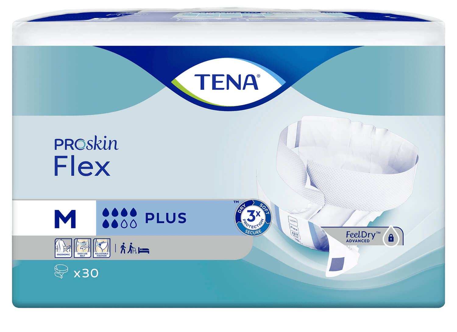TENA Flex Plus Medium absorpčné nohavičky s rýchloupínacím pásom 30 ks