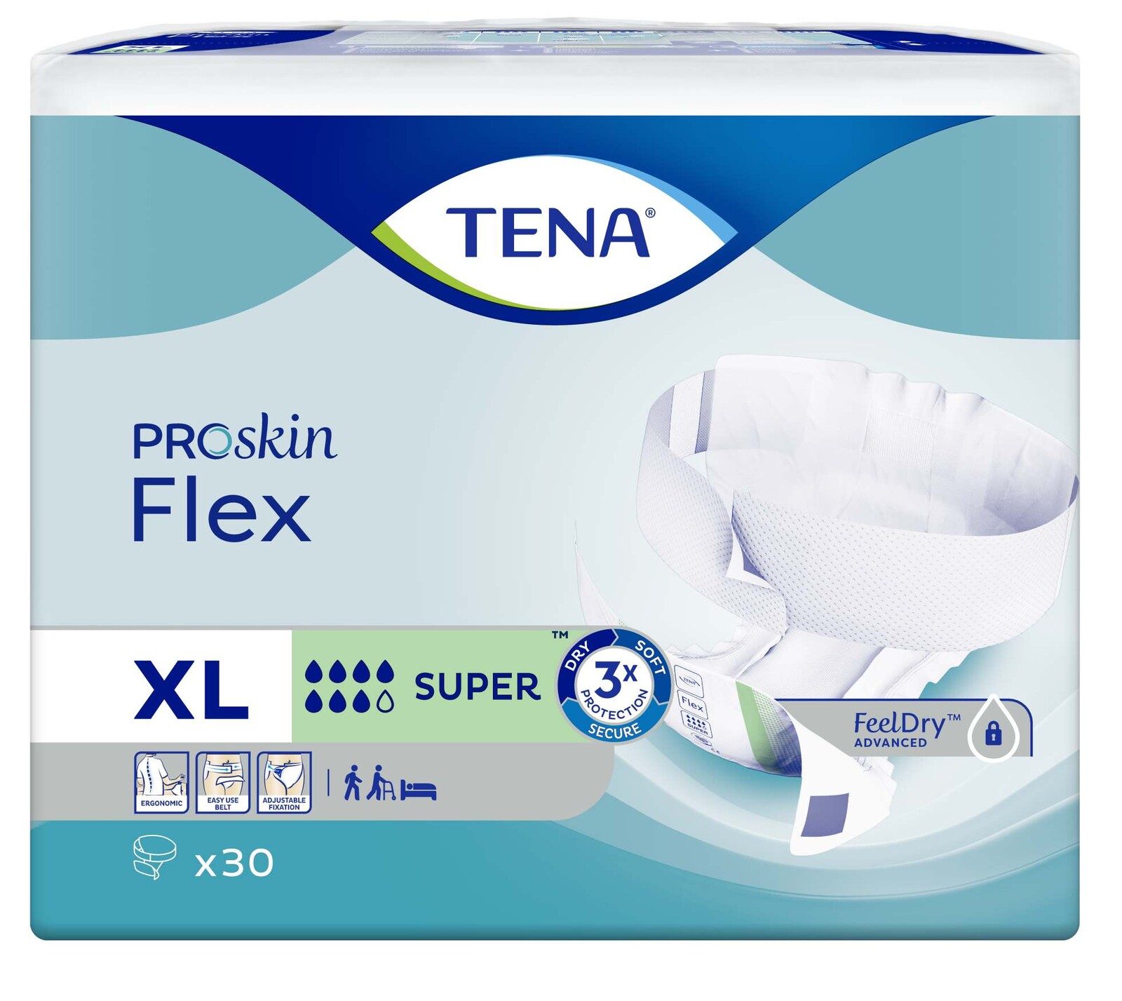 TENA Flex Super Extra Large absorpčné nohavičky s rýchloupínacím pásom 30 ks
