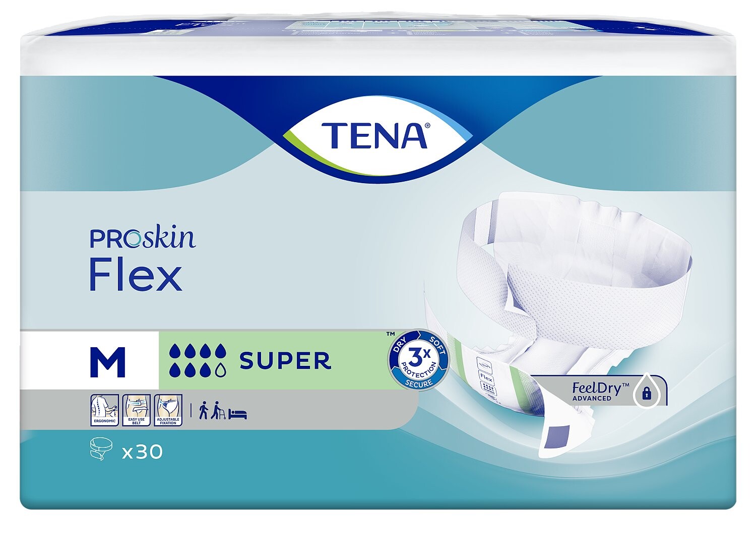 TENA Flex Super Medium Absorpčné nohavičky s rýchloupínacím pásom 30 ks