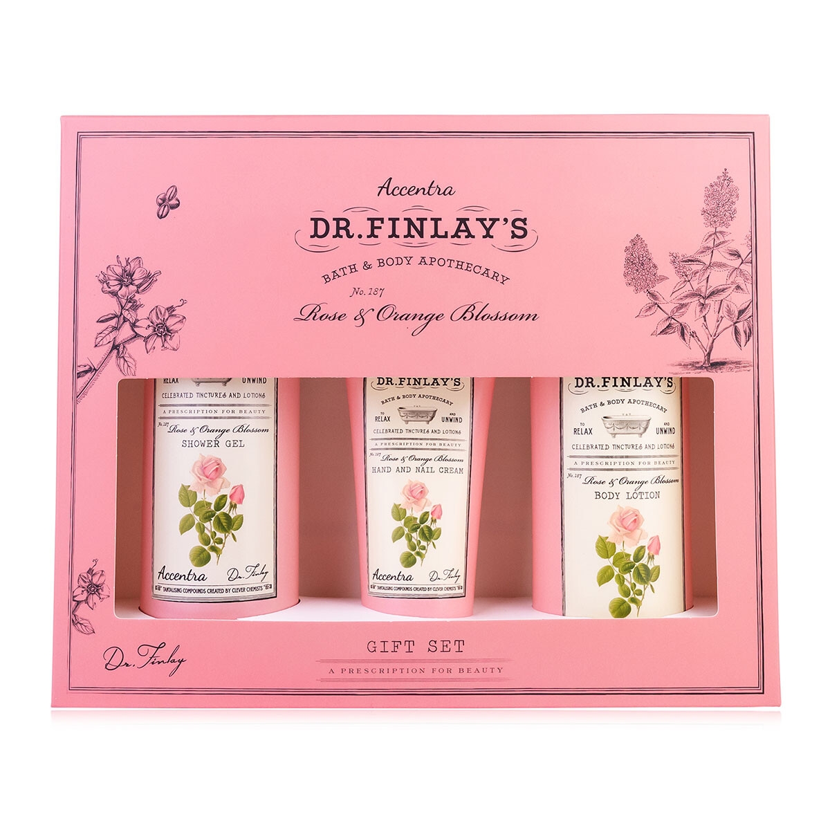 Accentra Darčeková sada kúpeľovej starostlivosti Rose & Orange Blossom Dr. Finlay's