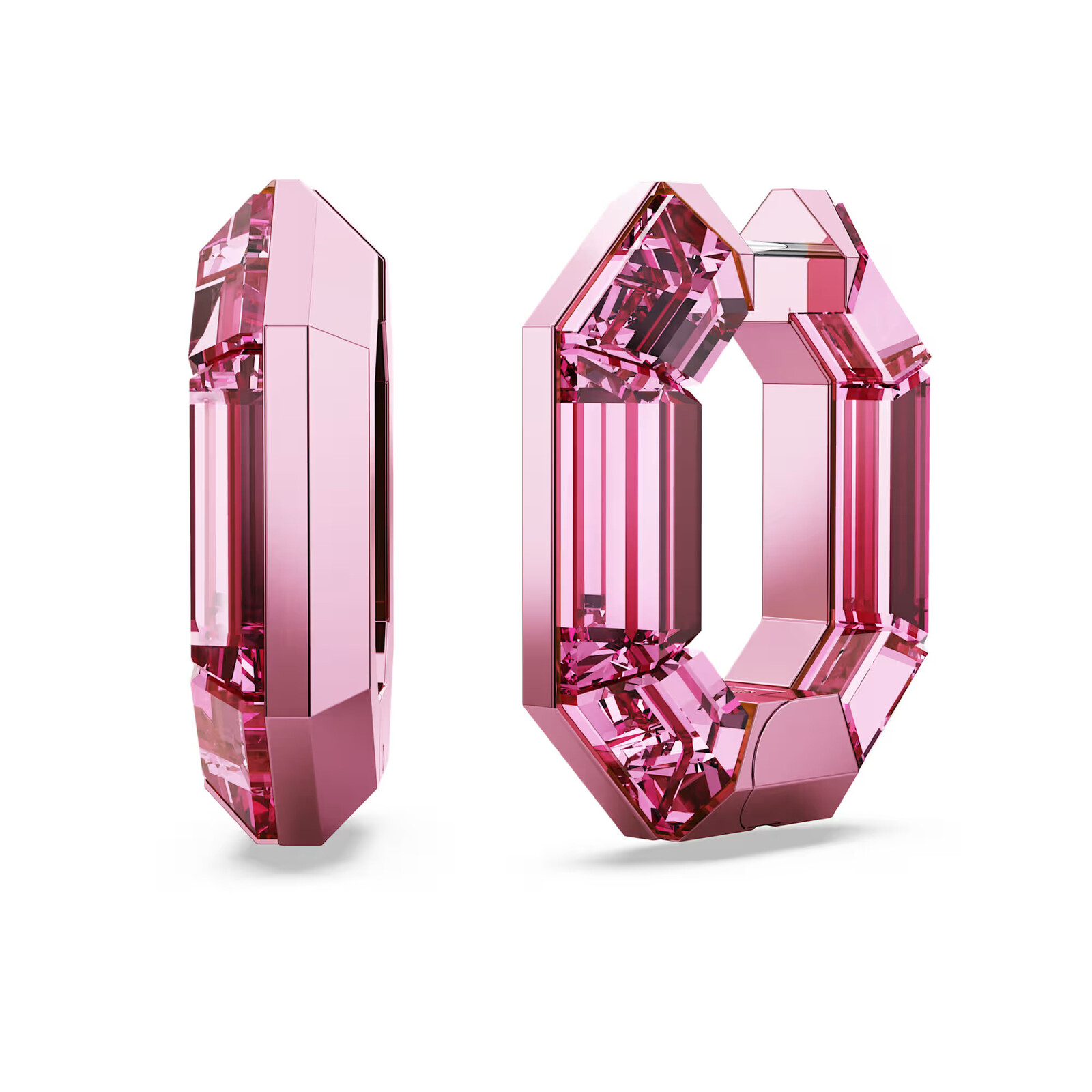 Swarovski Ružové osemhranné náušnice Lucent 5680783