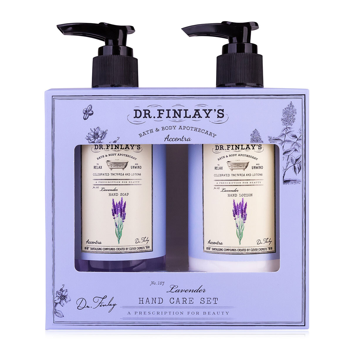 Accentra Darčeková sada starostlivosti o ruky s pumpičkou Lavender Dr. Finlay`s