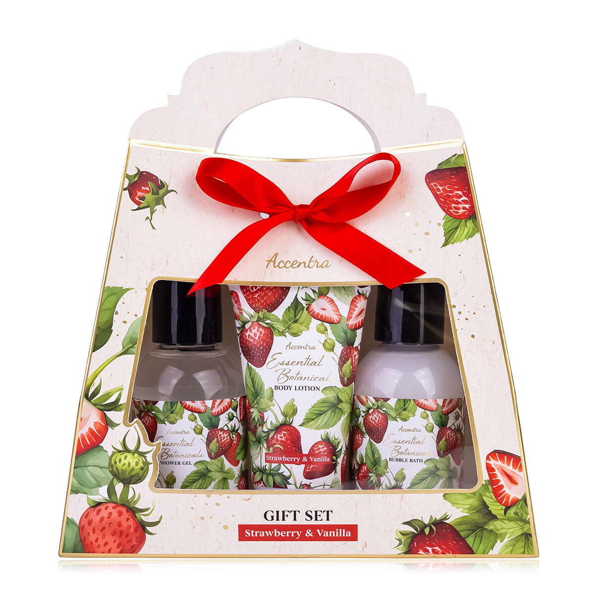 Accentra Darčeková sada v krabičke s uchom Strawberry & Vanilla Essential Botanical