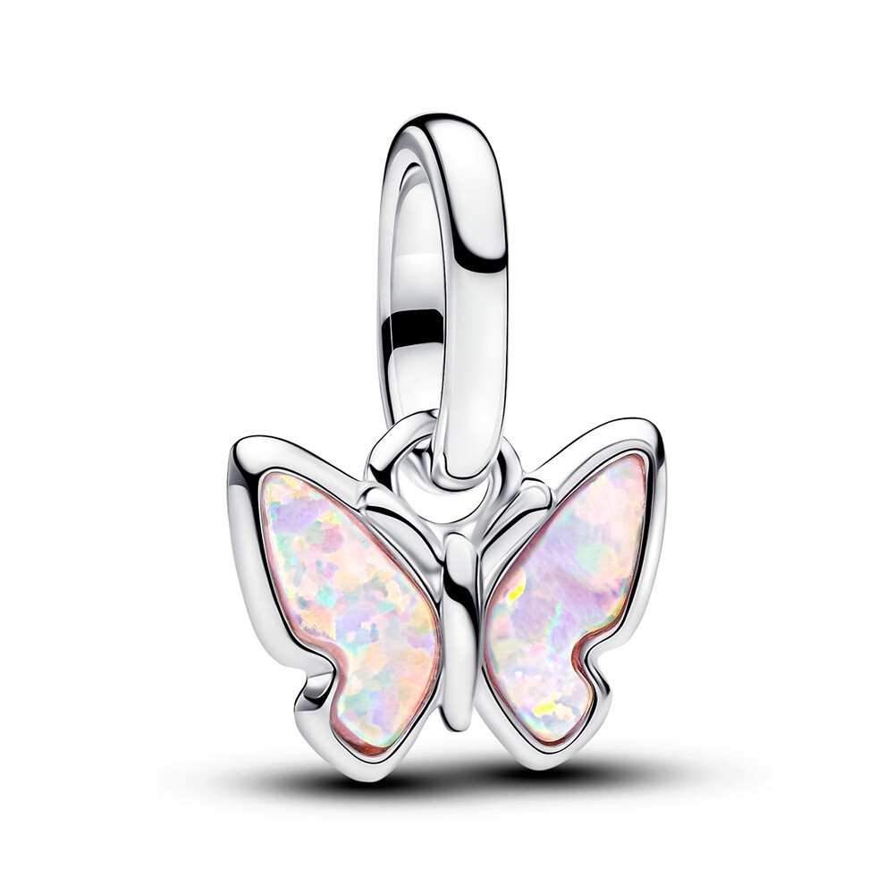 Pandora Strieborný mini prívesok Ružový motýľ Moments/ME 793825C01