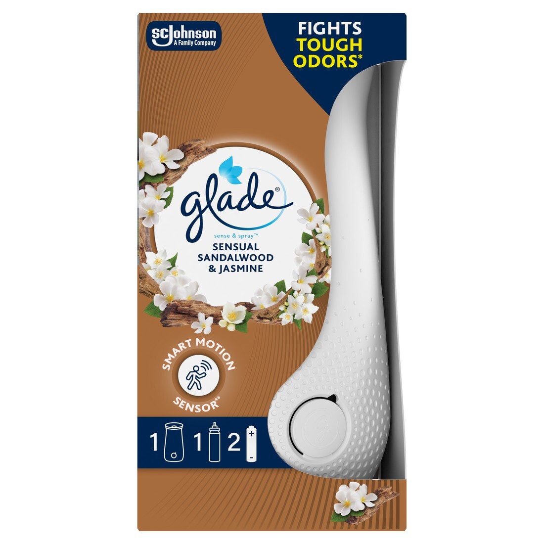 Glade Automatický osviežovač vzduchu Sense & Spray + náplň Sensual Sandalwood & Jasmin 18 ml