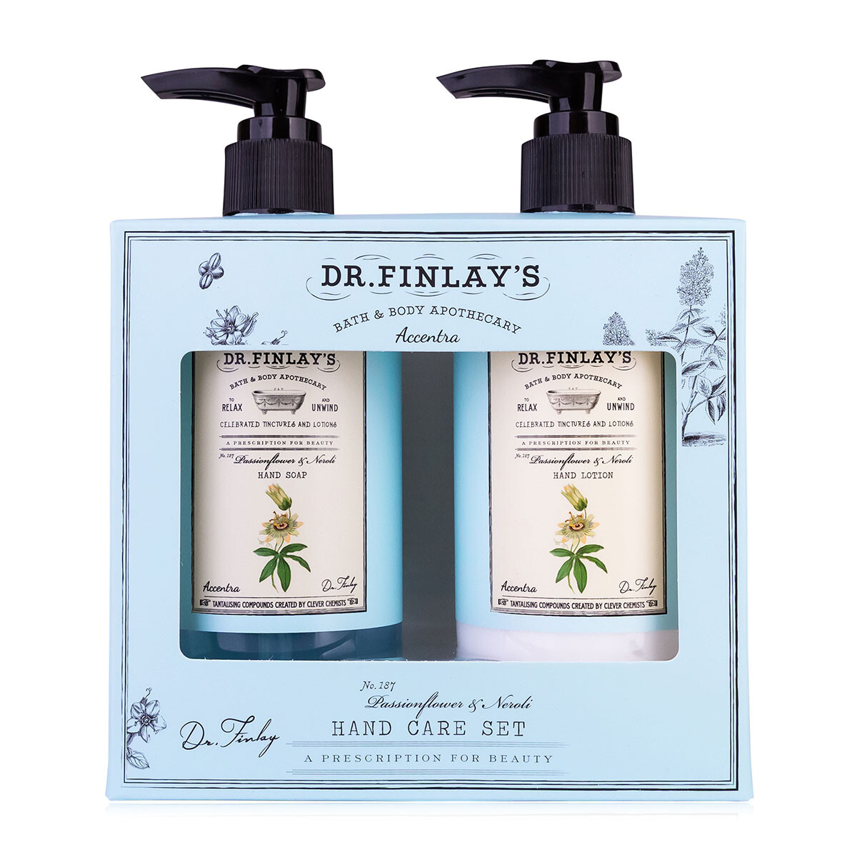 Accentra Darčeková sada starostlivosti o ruky s pumpičkou Passionflower & Neroli Dr. Finlay`s