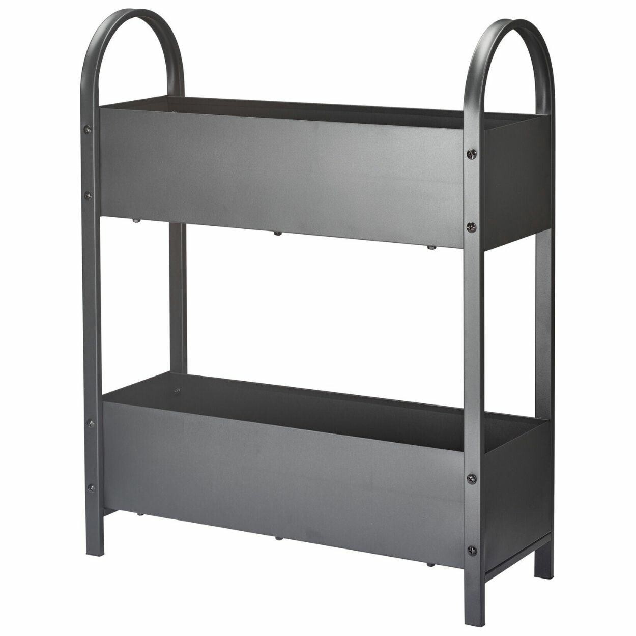 Dvoupatrový kovový květináč Urban 75 cm šedý