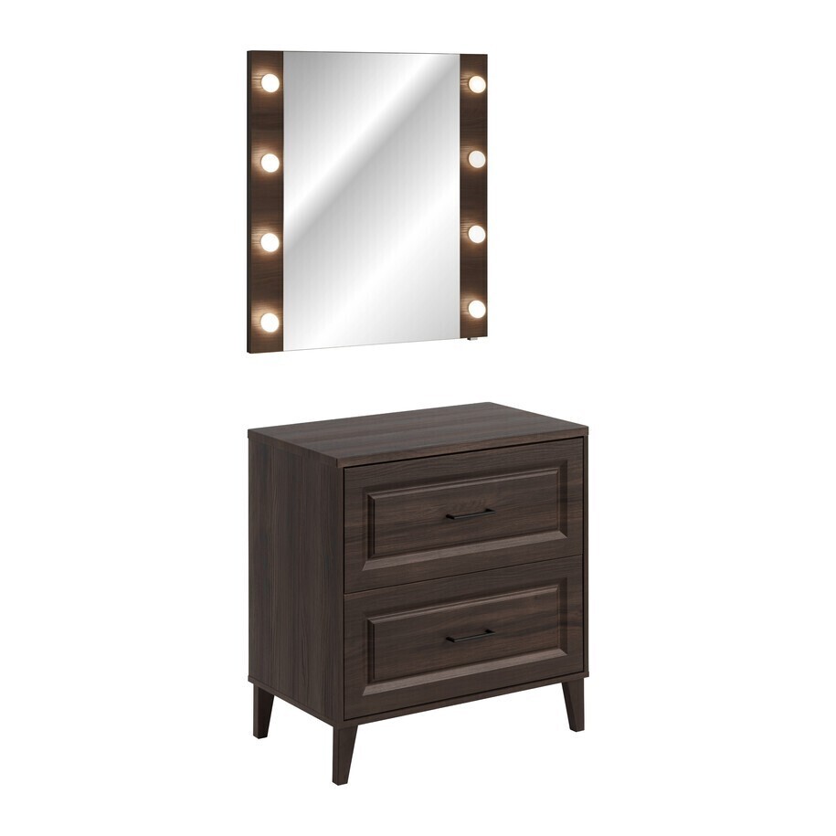 Koupelnová sestava Dorothy s deskou a zrcadlem 80 cm dub ristretto