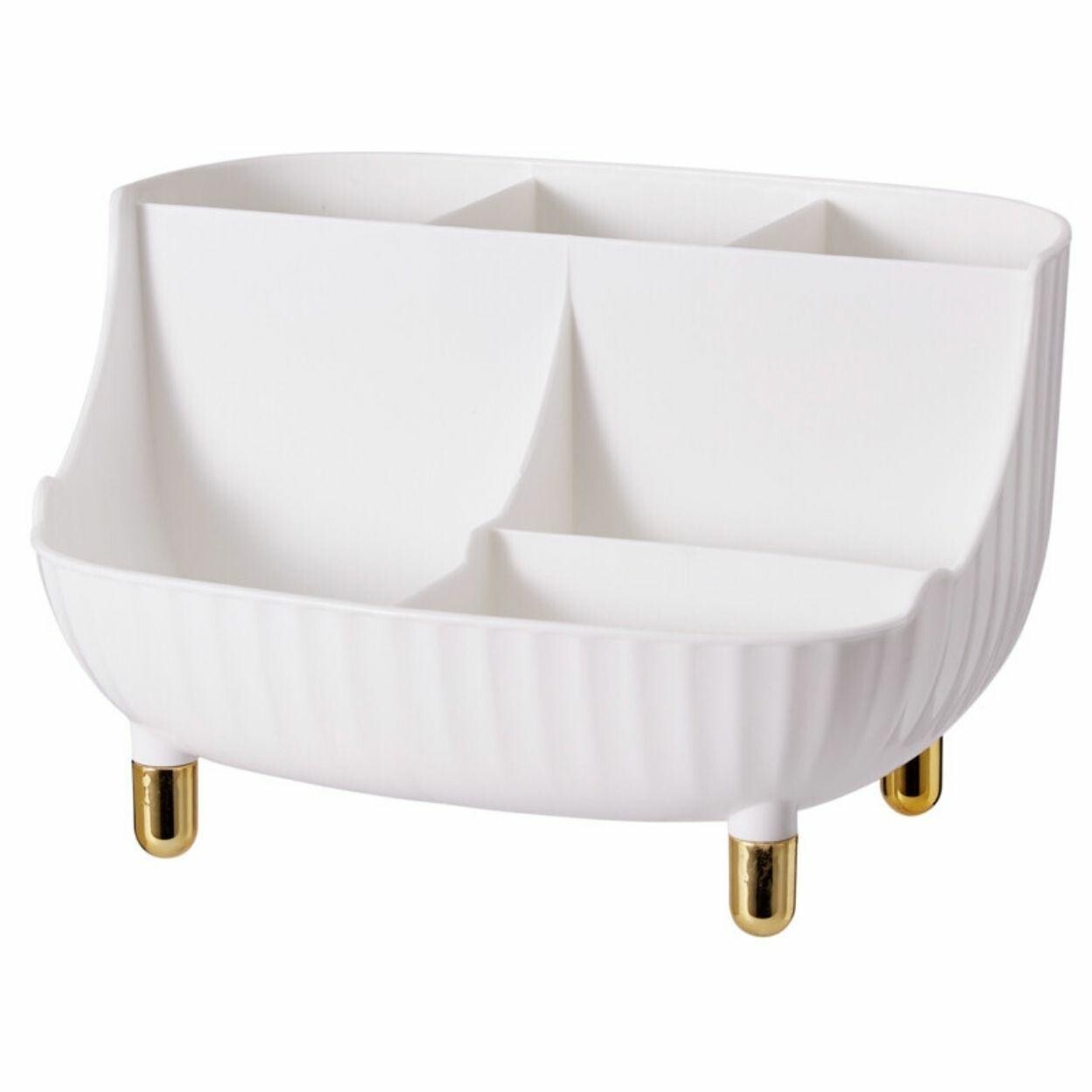 Organizér na kosmetiku Luxe bílý/zlatý