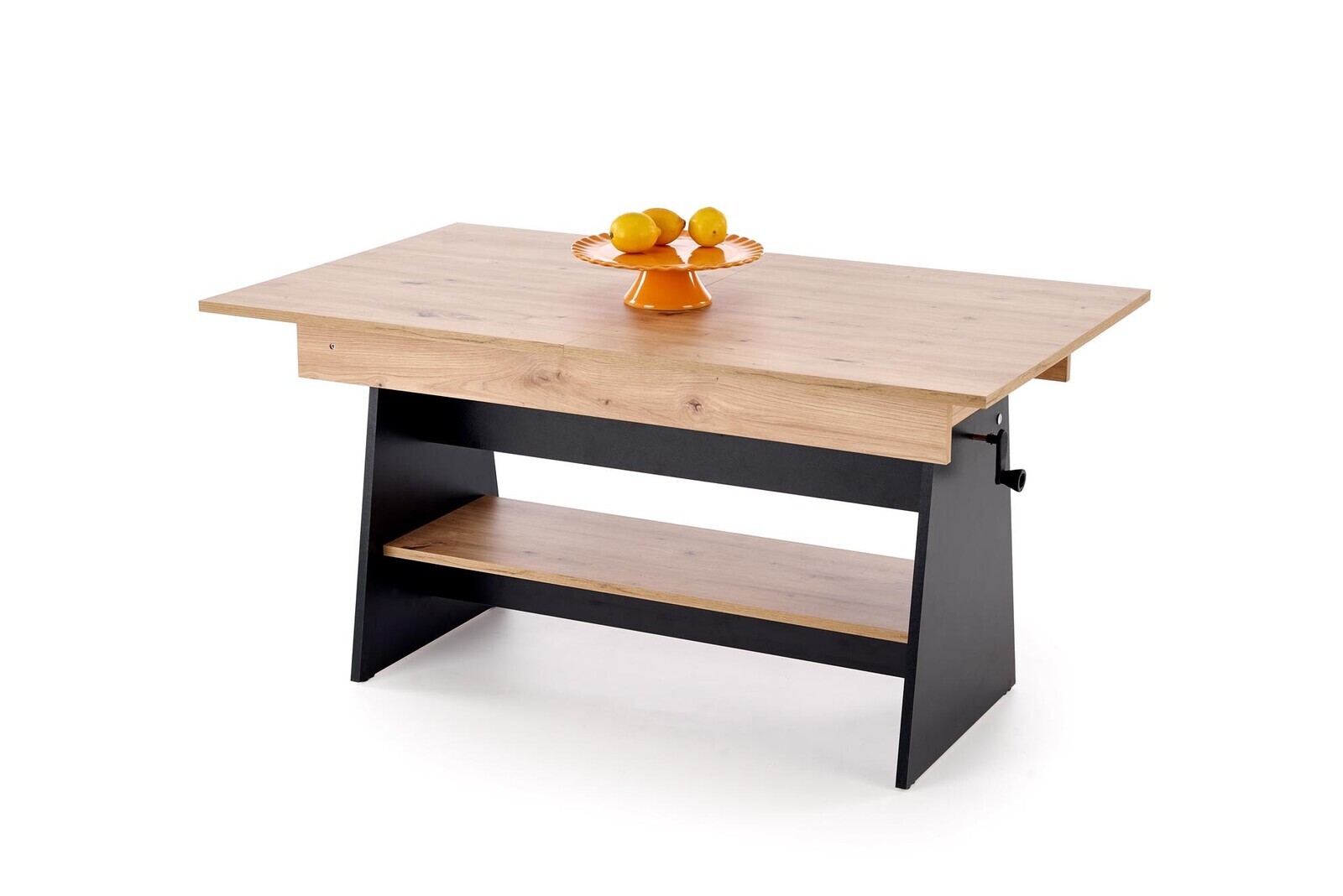 Rozkládací konferenční stolek Erika dub artisan/černý