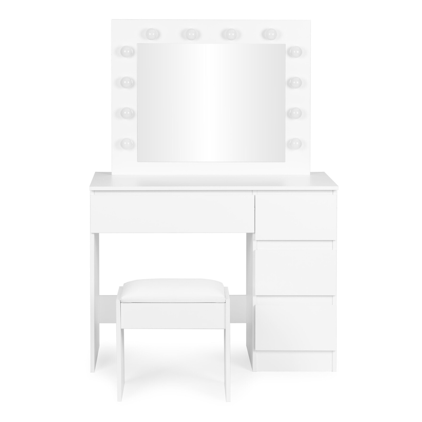 Toaletní stolek s LED osvětlením a taburetem Rety 94 cm bílý II