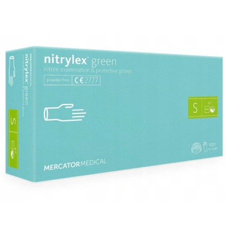 MERCATOR Nitrylex green nitrilové rukavice veľ.S mentolové 100 ks