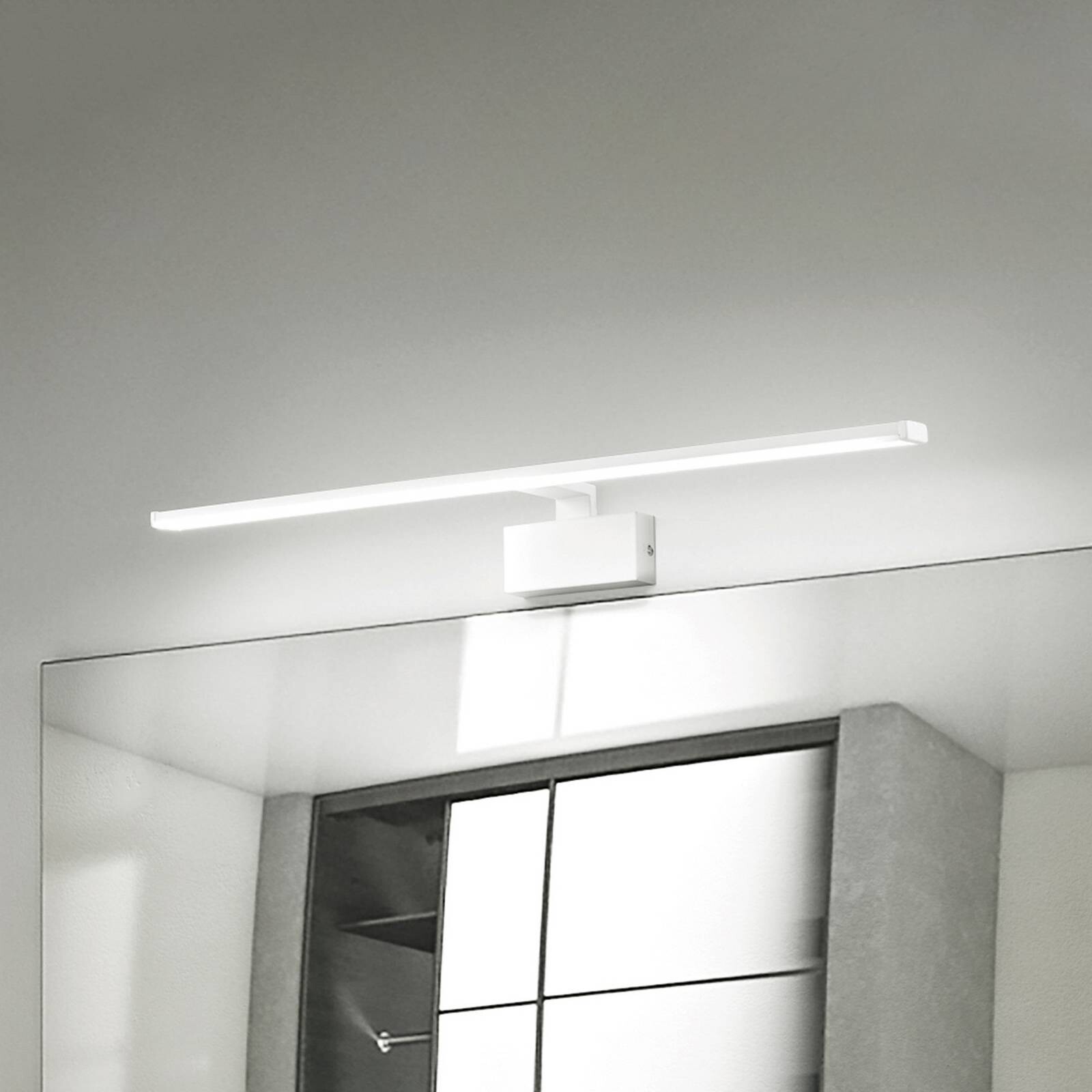 Nástenné svetlo IDEAL LUX LED Alma, biela, kovová, šírka 81 cm
