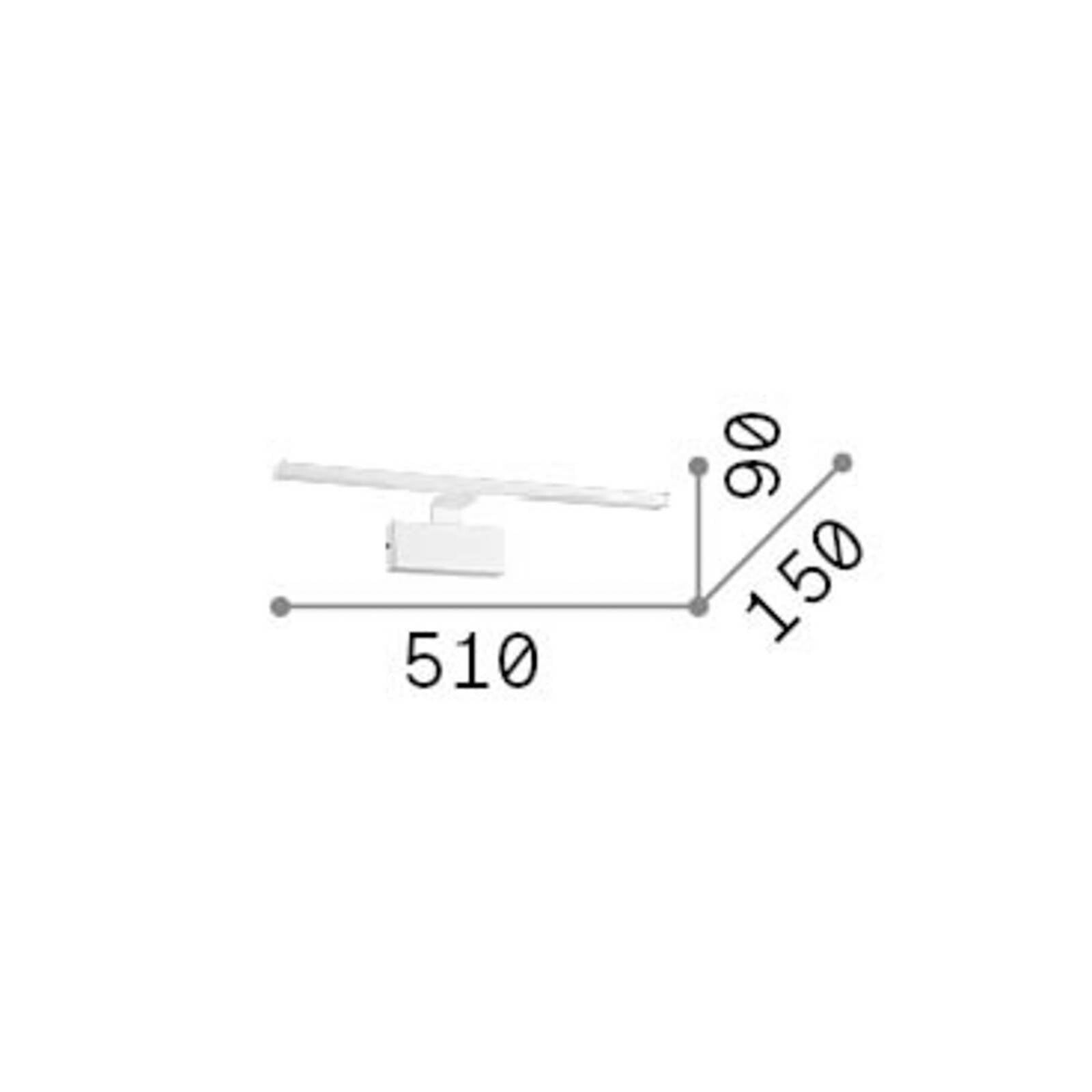 Nástenné svetlo IDEAL LUX LED Alma, chrómová, šírka 51 cm