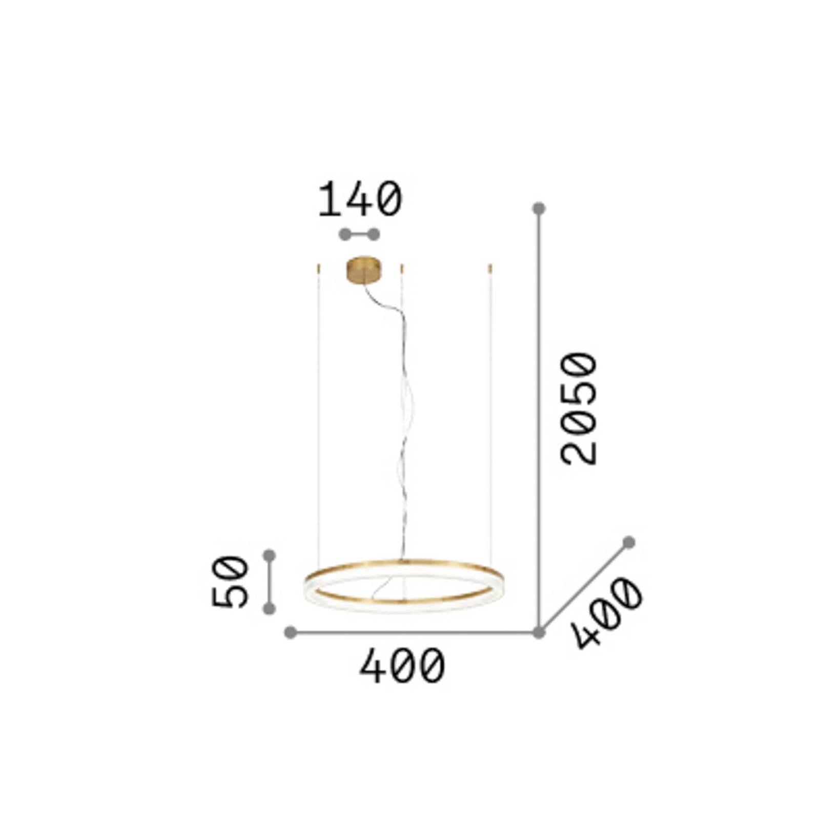 LED závesné svietidlo IDEAL LUX Crown, priemer 40 cm, biela, kovová