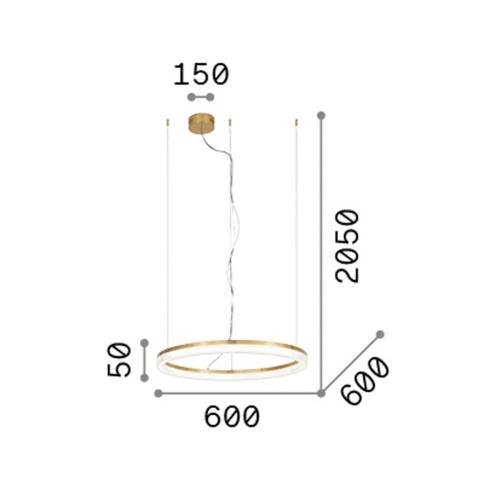 LED závesné svietidlo IDEAL LUX Crown, priemer 60 cm, čierna, kovová