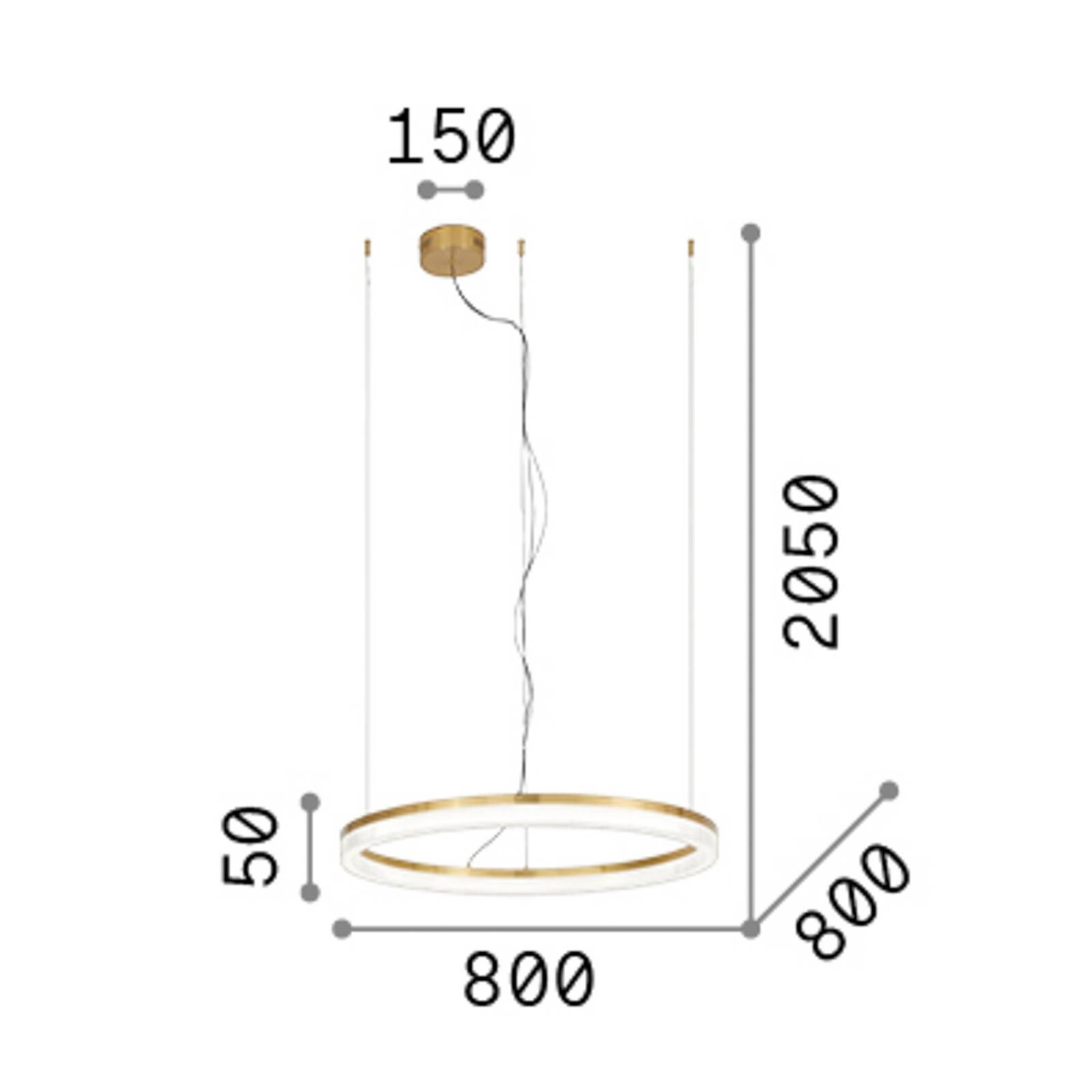 LED závesné svietidlo IDEAL LUX Crown, Ø 80 cm, biela, kovová