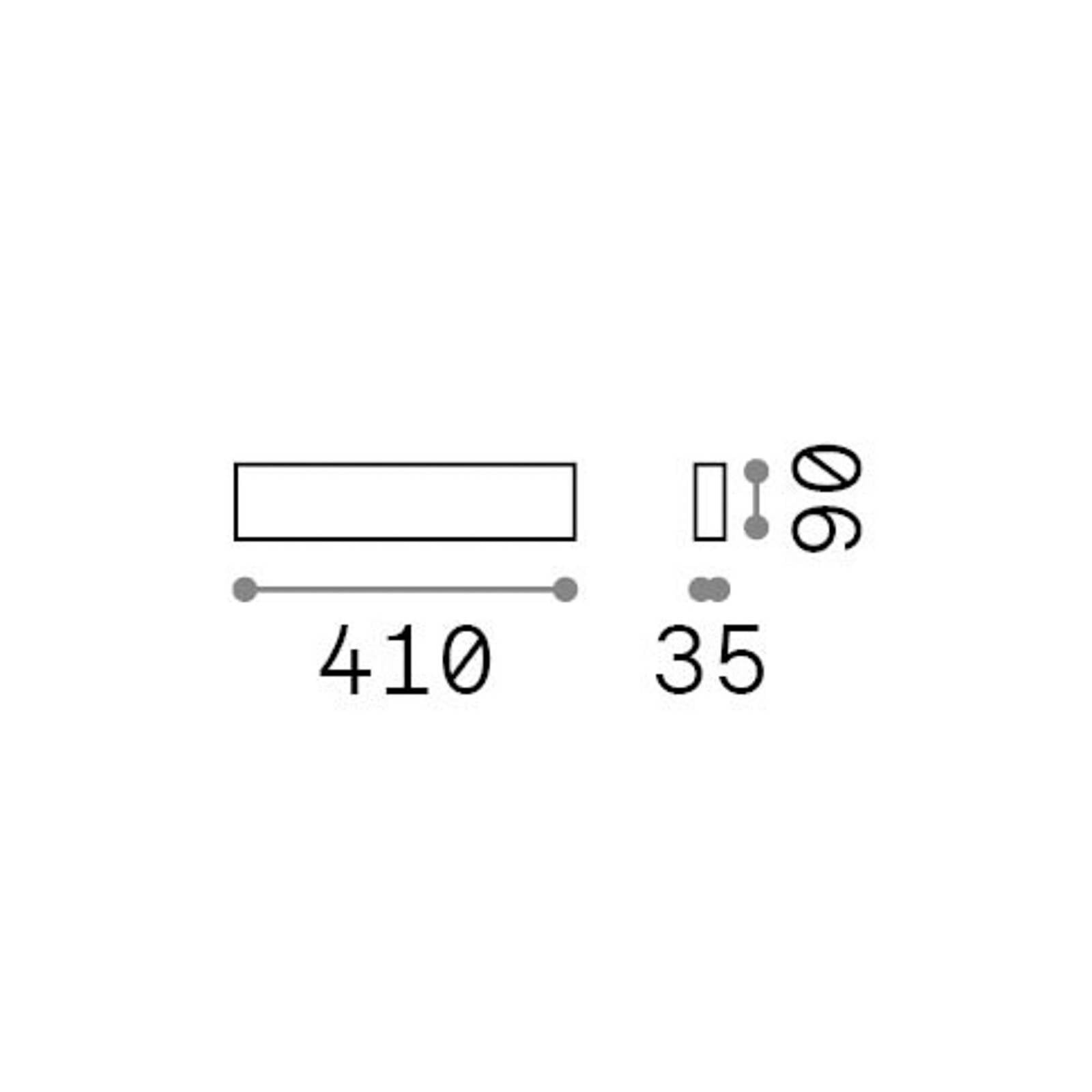 Nástenné svetlo IDEAL LUX Delta v cementovom vyhotovení, šírka 41 cm, 3 000 K
