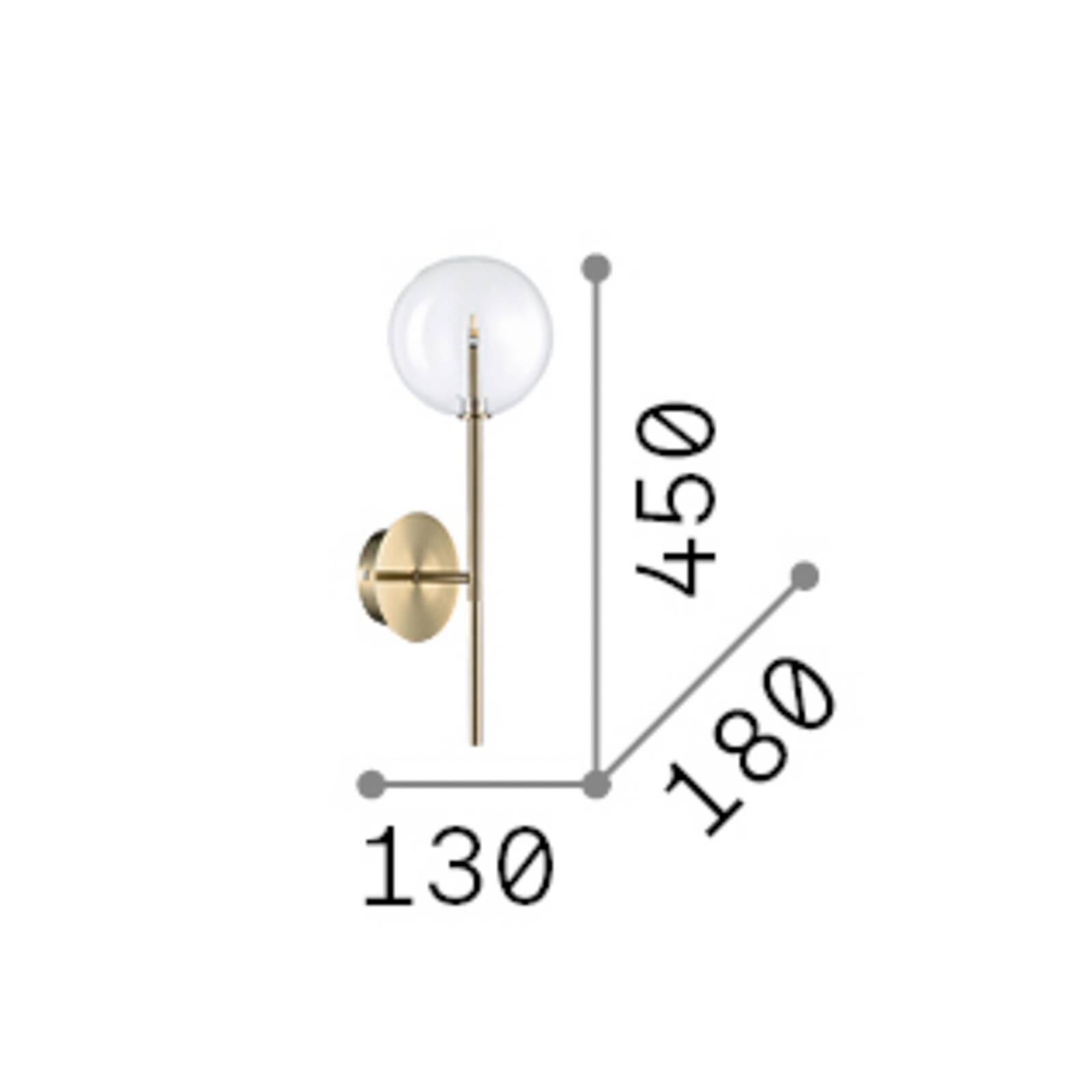 Nástenné svetlo IDEAL LUX Equinoxe, chróm/číra, výška 45 cm