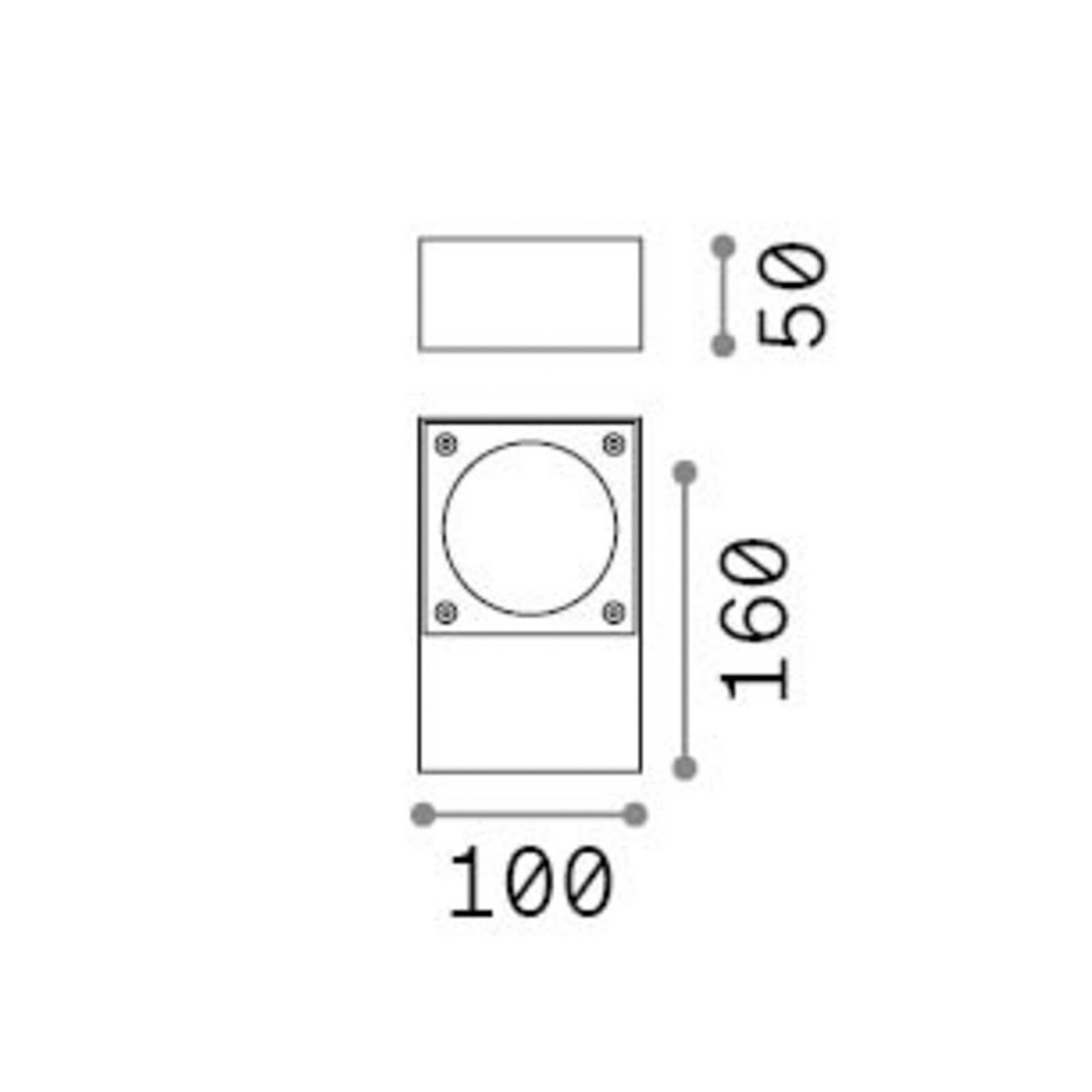 Vonkajšie nástenné svietidlo IDEAL LUX Sirio, biela, šírka 10 cm, kov