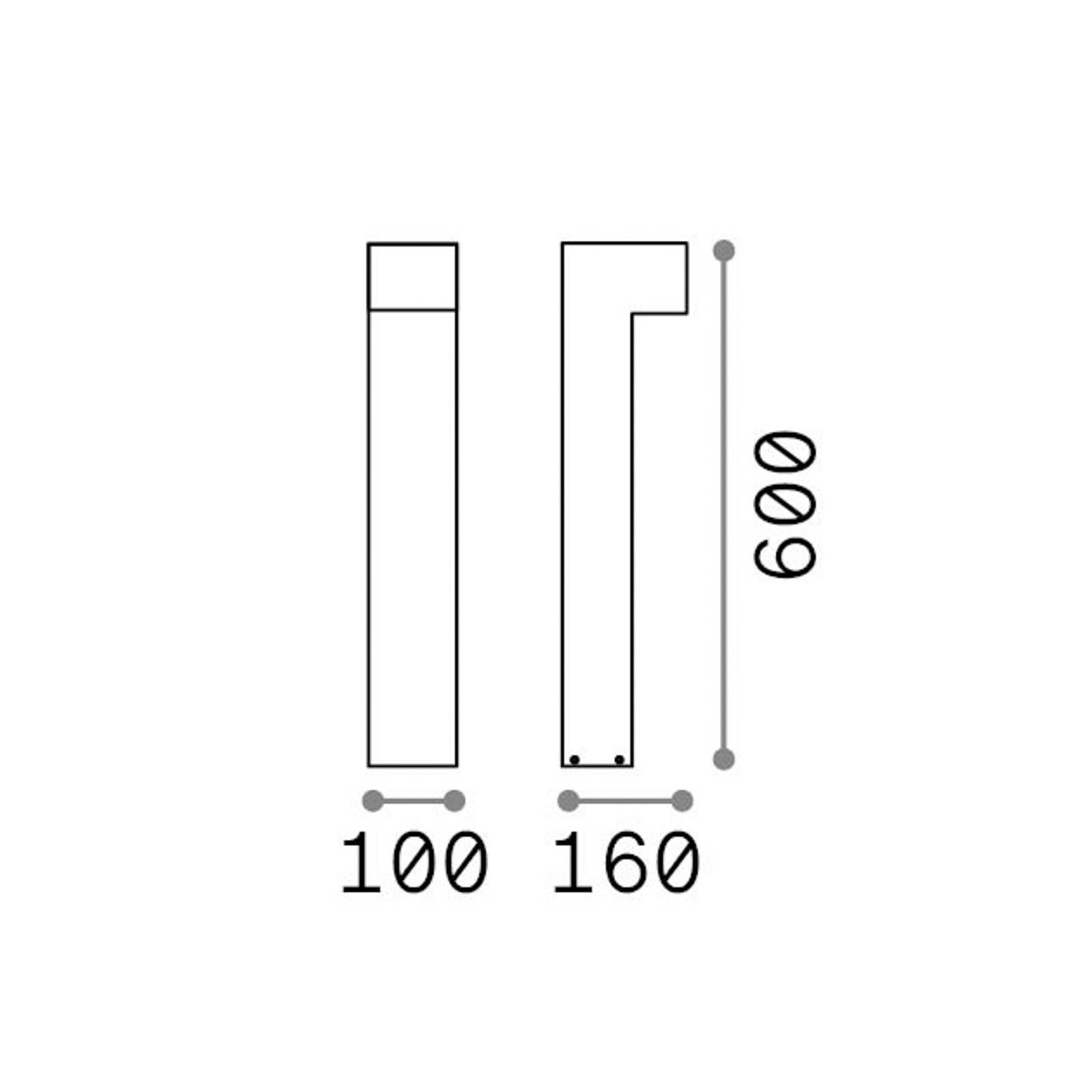 Chodníkové LED svetlo IDEAL LUX Sirio, čierne, výška 60 cm, kovové