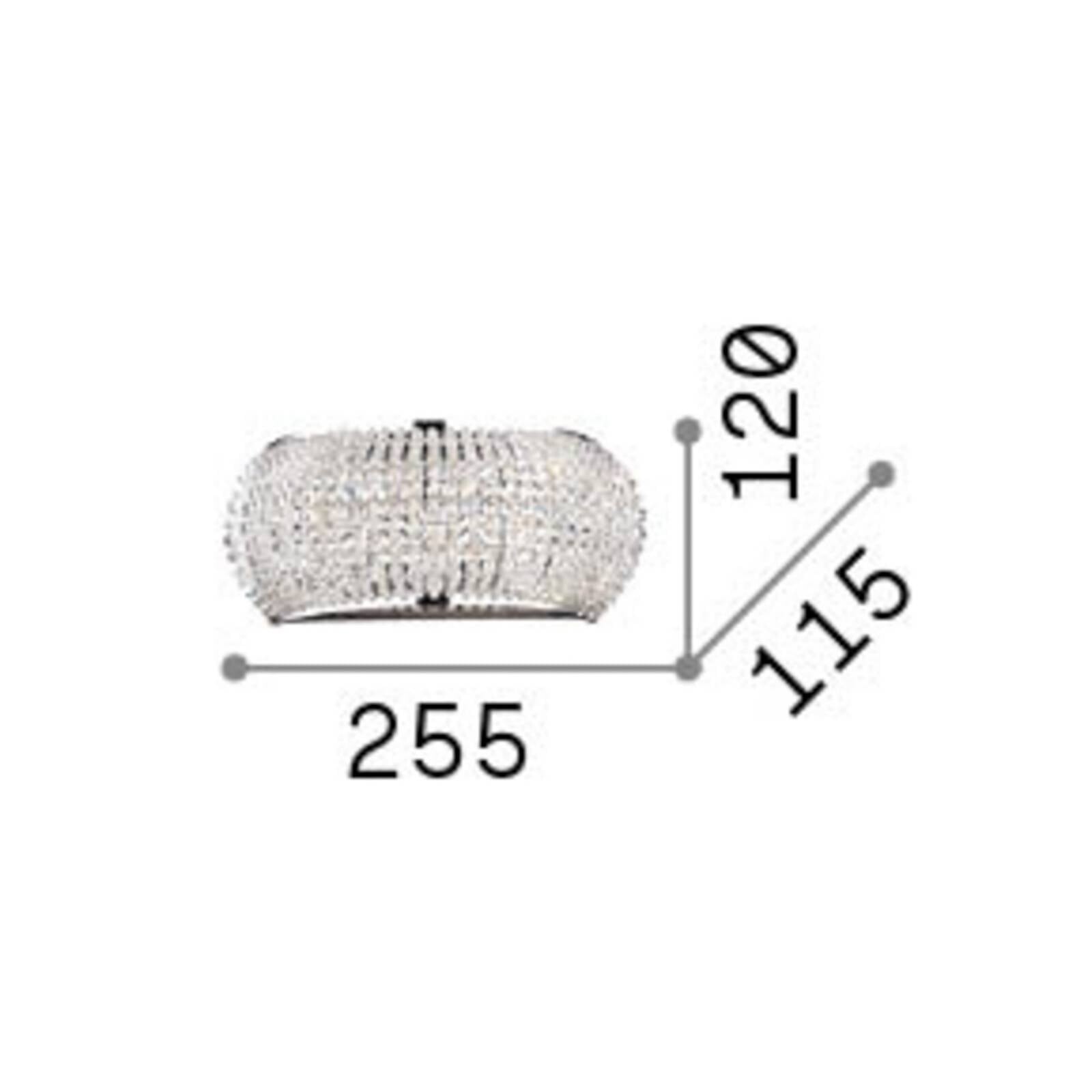 Nástenné svetlo IDEAL LUX Pasha, šírka 25 cm, zlatá/číra