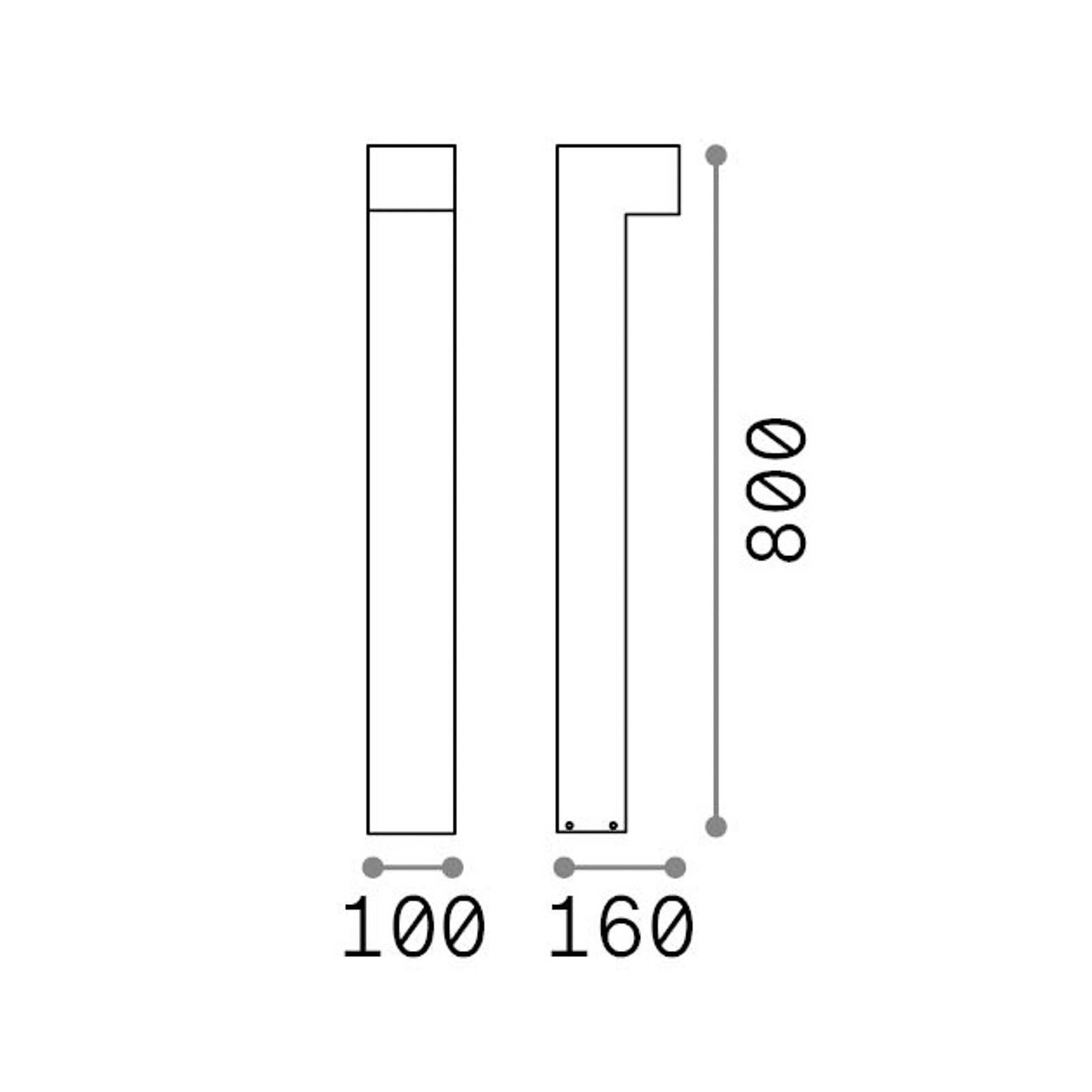 Chodníkové LED svetlo IDEAL LUX Sirio, hnedé, výška 80 cm, kovové