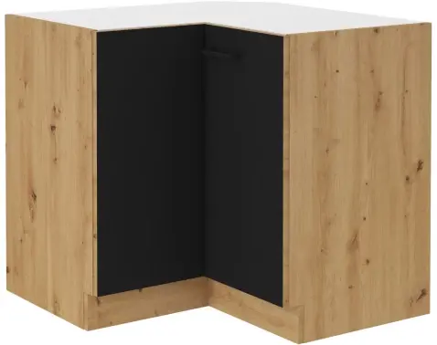 Dolná rohová kuchynská skrinka Modena 90/90 cm, dub artisan/čierna%