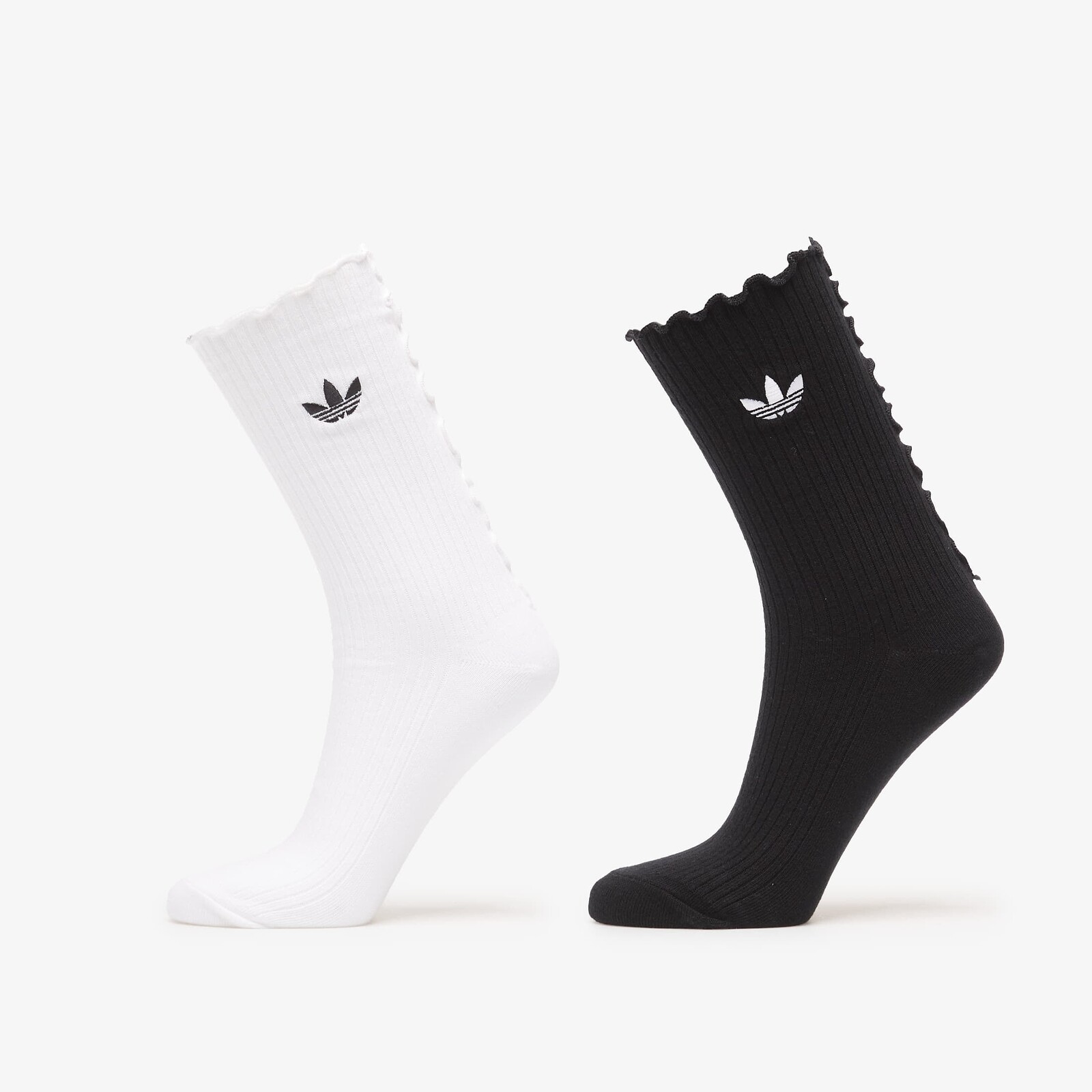 Ponožky adidas Ruffle Crew Socks 2 Pairs Black/ White XS