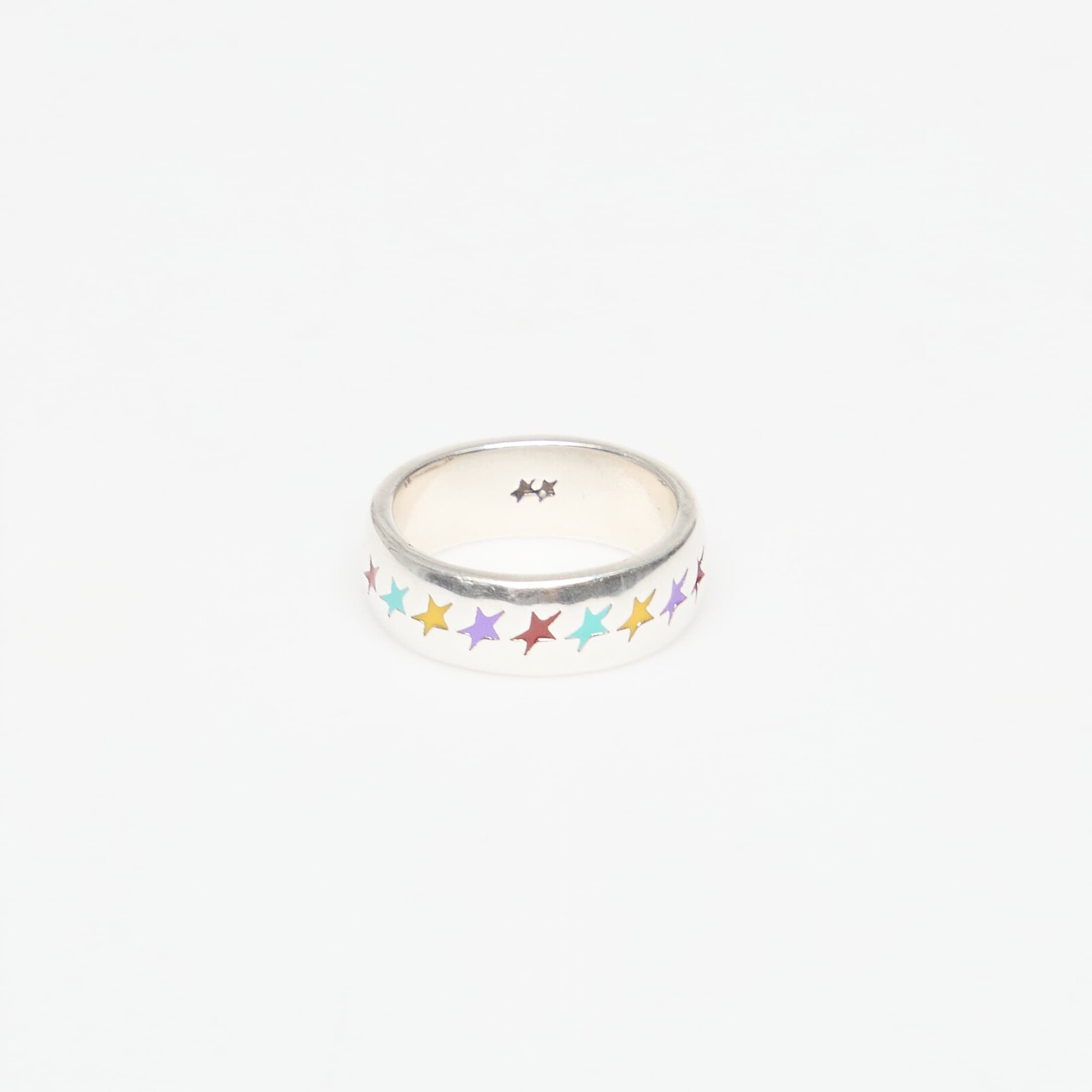 Prsteň TwoJeys Enameled Multicolor Starline Ring M Silver 48 mm