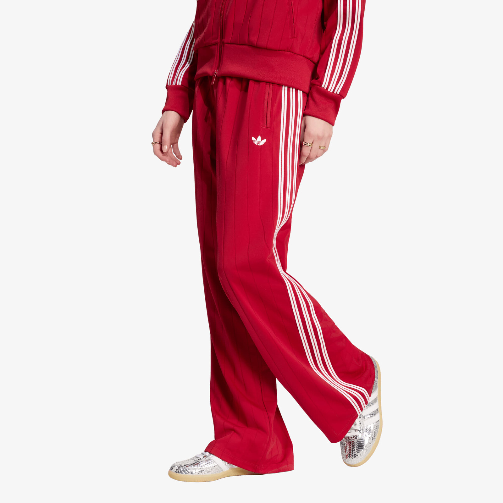 Kalhoty adidas Pinstripe Firebird Loose Trackpant Team Victory Red/ White/ Team Victory Red XS