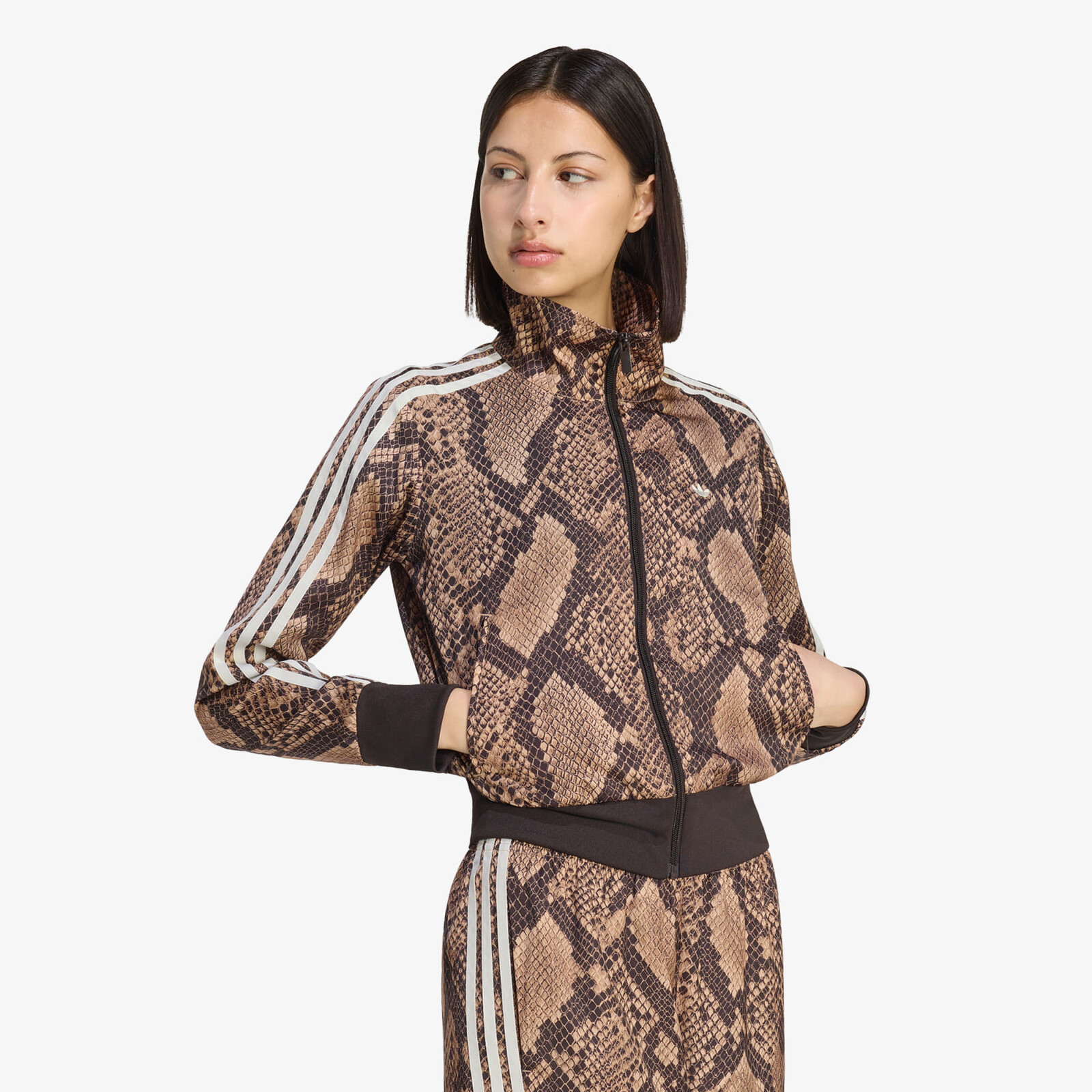Bunda adidas Satin Snake Print Firebird Track Jacket Linen/ Magic Beige M
