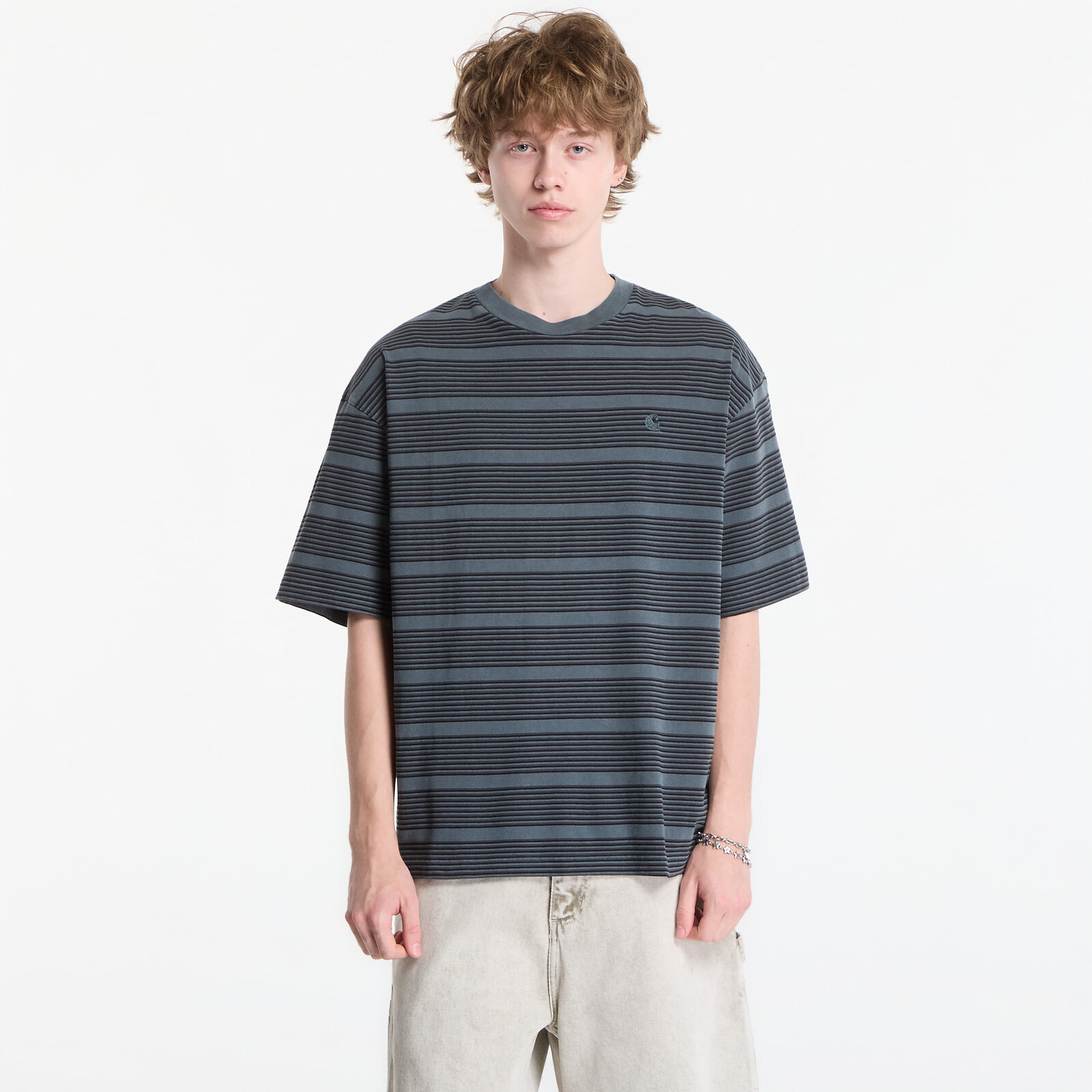 Tričko Carhartt WIP S/S Hanson T-Shirt UNISEX Hanson Stripe, Kale Green L