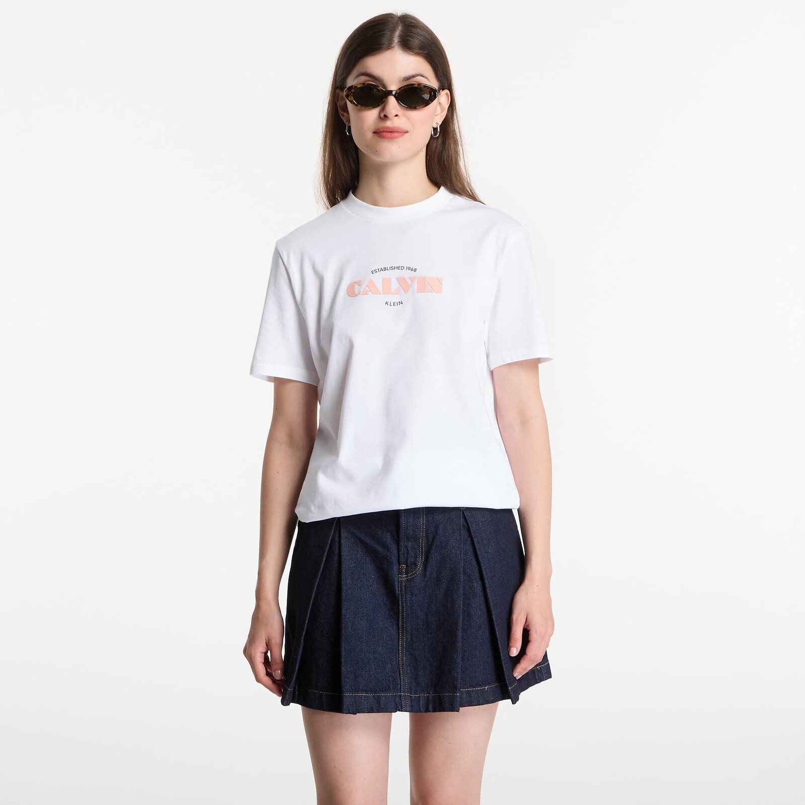 Tričko Calvin Klein Jeans Ss Classic Resort Calvin Logo Tee Bright White L