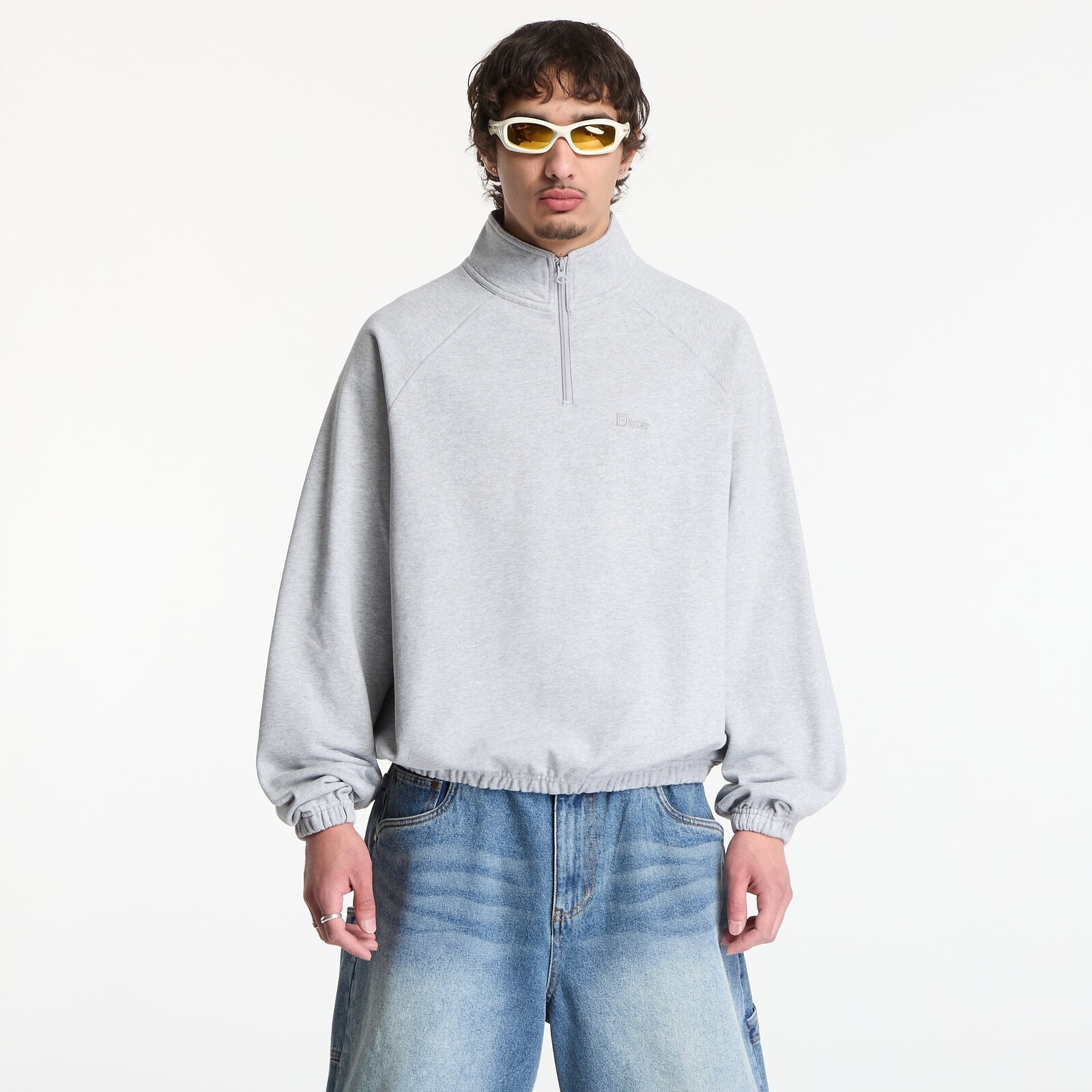 Mikina Dime Classic Terry Quarter Zip UNISEX Heather Gray L