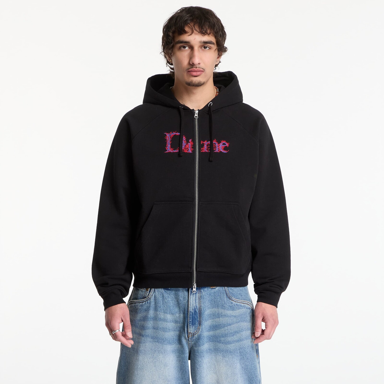 Mikina Dime Classic Veins Zip Hoodie UNISEX Black XL