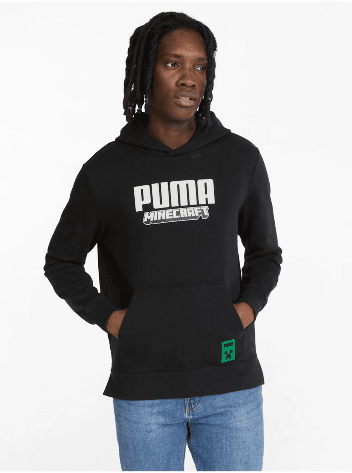 Mikiny a mikiny s kapucou - Puma x MINECRAFT Men's Hoodie Black Čierna
