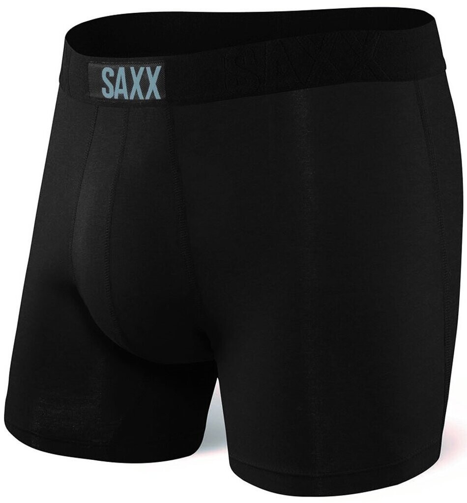 Spodná bielizeň - Saxx Vibe Boxer Brief Black/Black Čierna