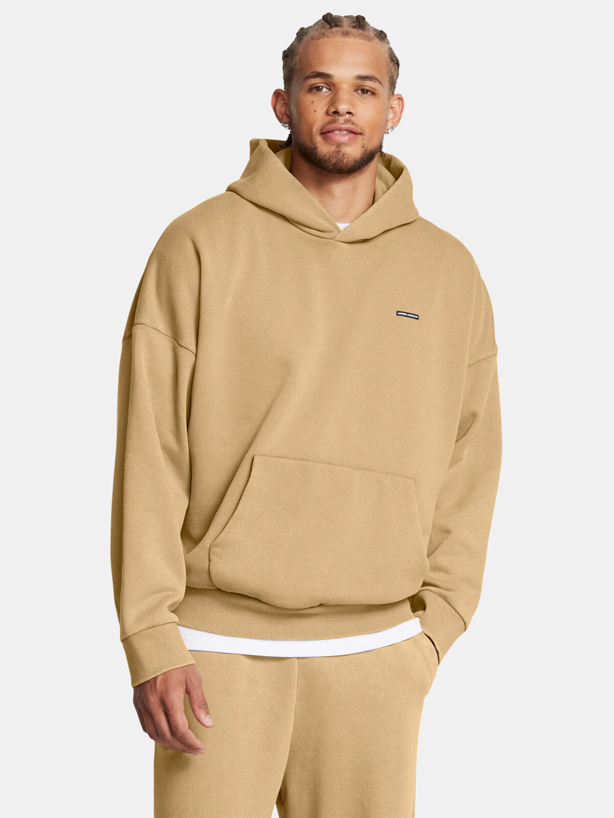 Mikiny a mikiny s kapucou - Under Armour M Icon Heavyweight Fleece Wash Oversized Hoodie Brown Hnedá