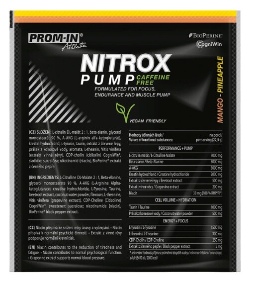 Prom-in nitrox pump caffeine free 22,5 g - mango/ananas