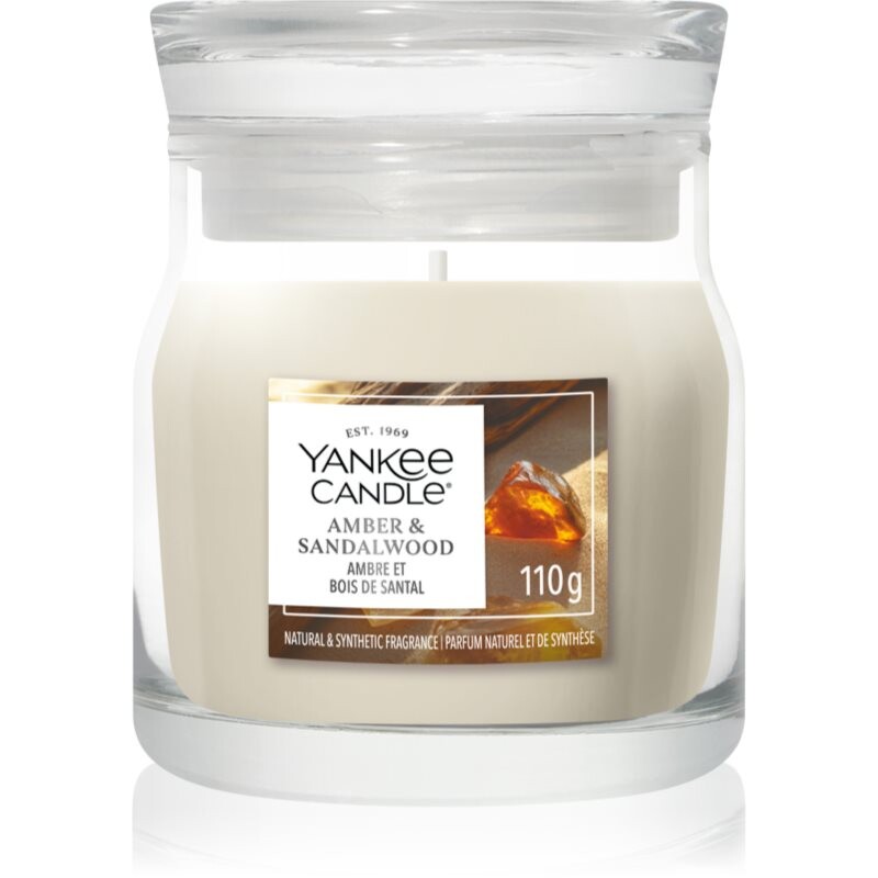 Yankee Candle Amber & Sandalwood vonná sviečka Signature 110 g
