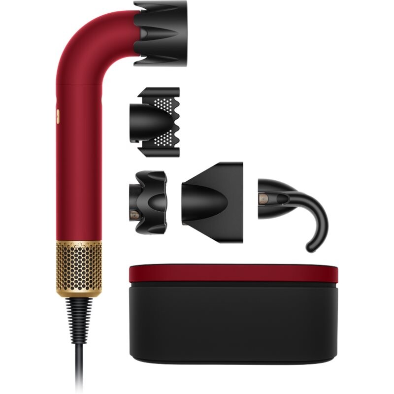 Dyson Supersonic r HD17 T1/T2 Red Velvet/Gold profesionálny fén na vlasy s ionizátorom Straight + Wavy 1 ks
