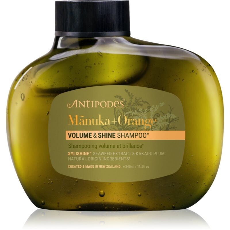 Antipodes Mᾱnuka + Orange Volume & Shine objemový šampón na lesk a hebkosť vlasov 340 ml