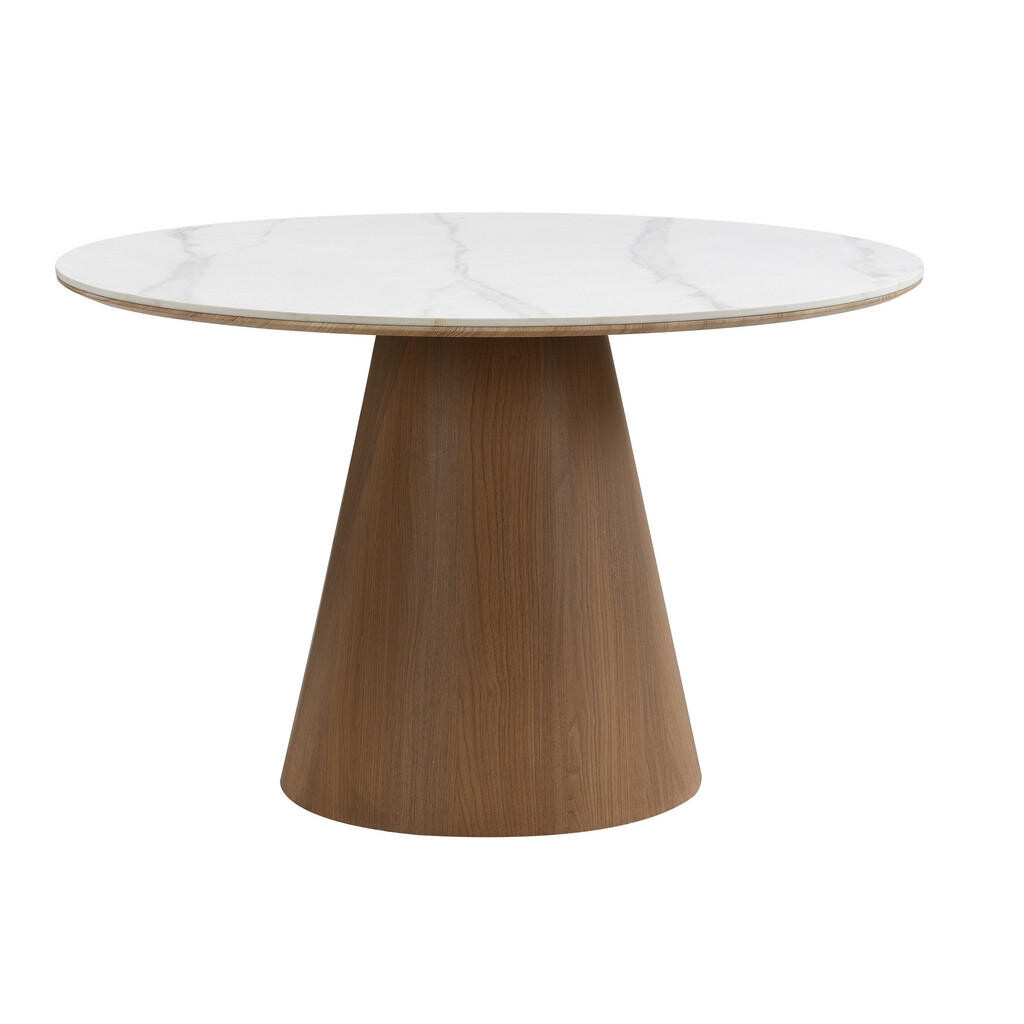 MID.YOU JEDÁLENSKÝ STÔL, biela, farba vlašského orecha, 120/75/120 cm