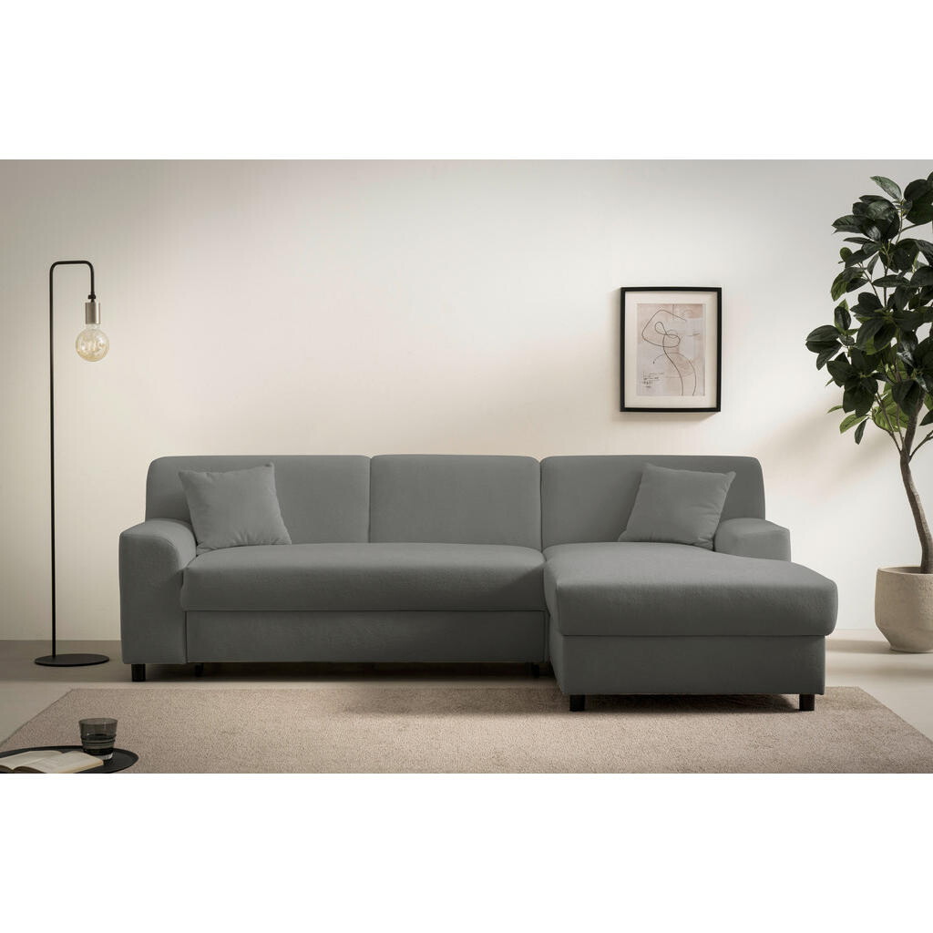 MID.YOU ROZKLADACIA ROHOVÁ SEDAČKA, textil, tmavosivá